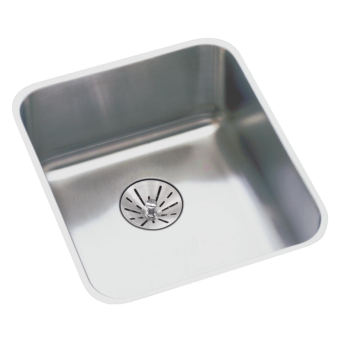 Elkay Lustertone Stainless Steel 16-1/2'' X 16-1/2'' X 5-3/8'', Single Bowl Undermount Ada Sink With Perfect Drain