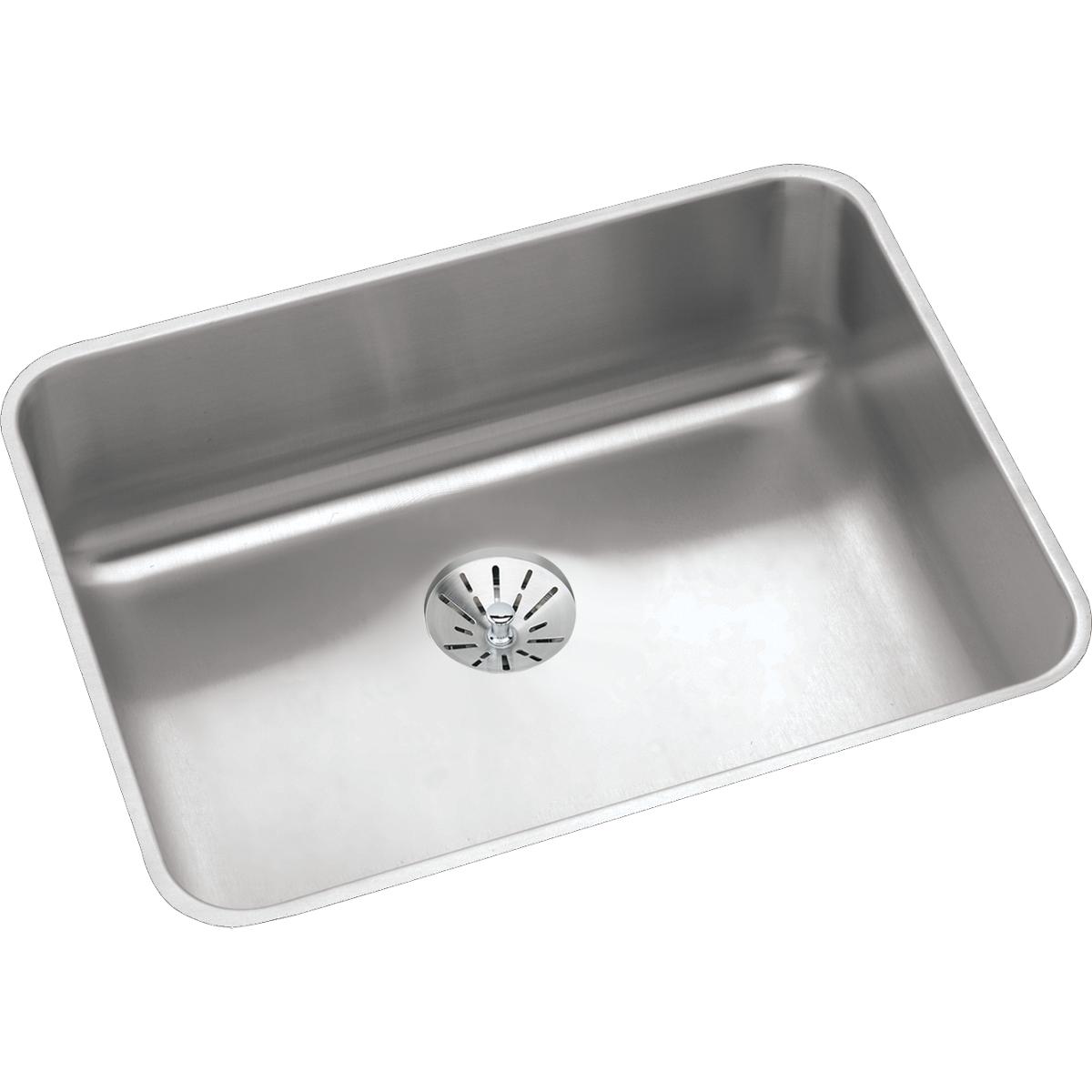 Elkay Lustertone Classic Stainless Steel, 23-1/2'' X 18-1/4'' X 4-3/8'', Single Bowl Undermount Ada Sink W/Perfect Drain