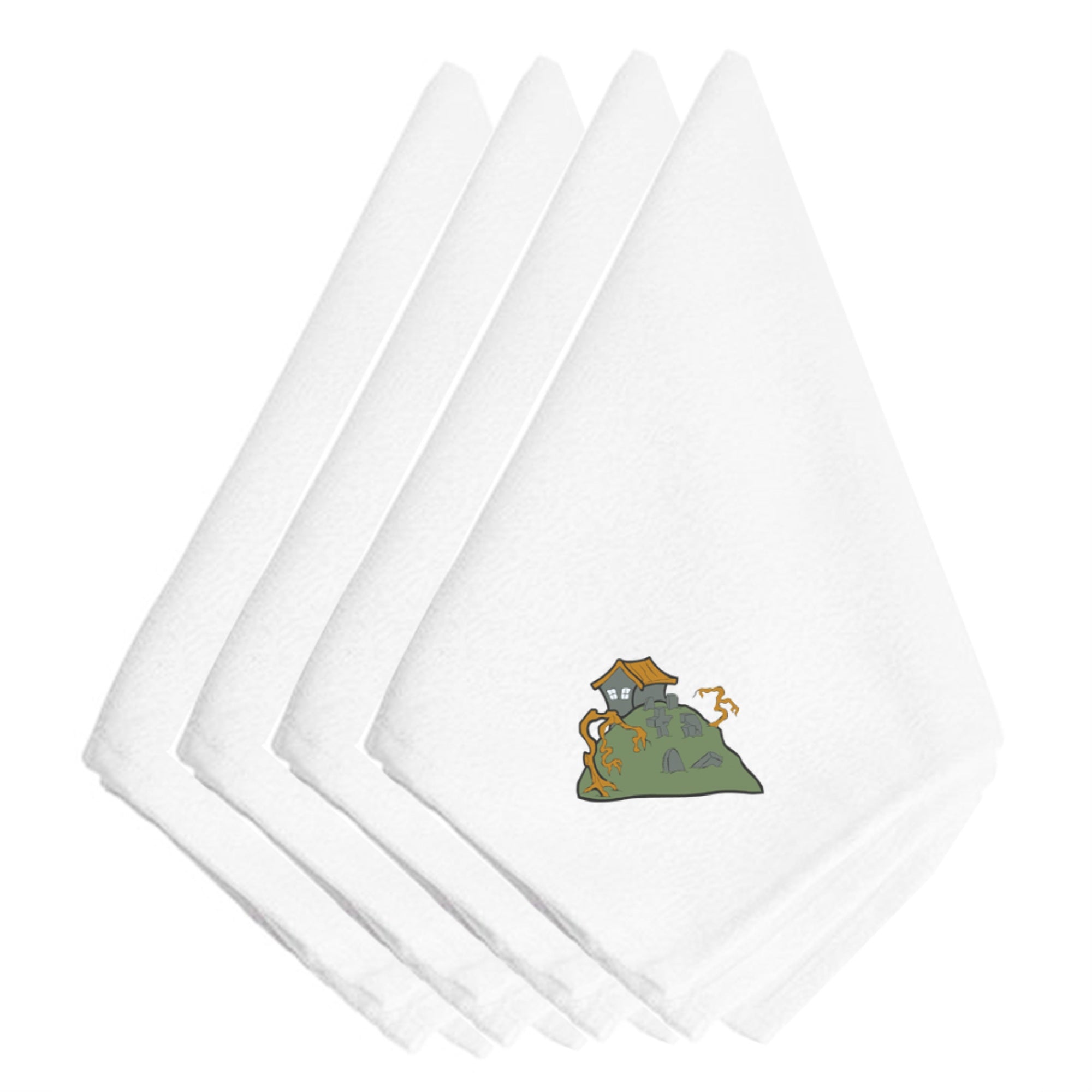 'Caroline'S Treasures Emai0008Npke Halloween Graveyard Embroidered Napkins (Set Of 4), 20'''', Multicolor''