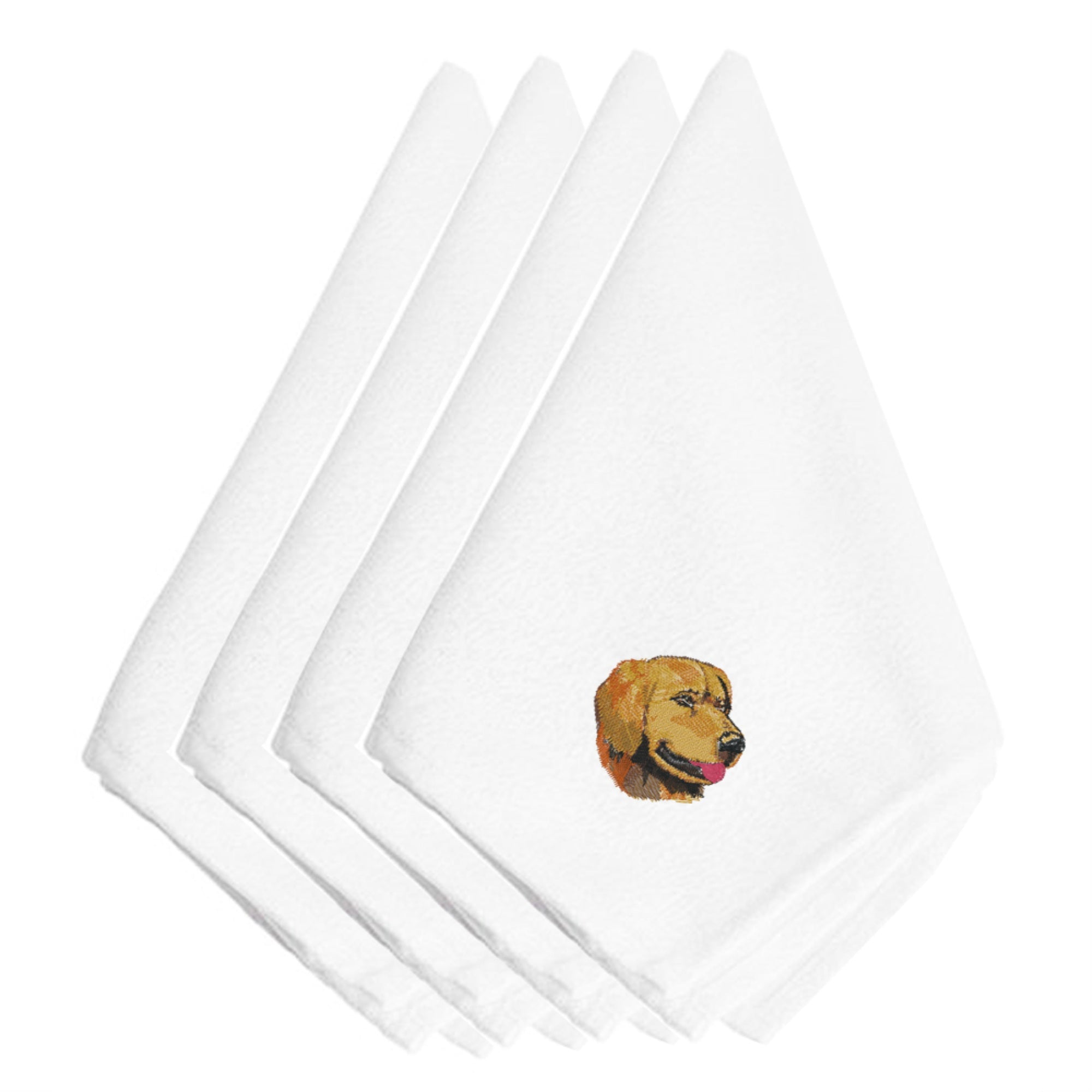 'Caroline'S Treasures Embt1741Npke Golden Retriever Embroidered Napkins (Set Of 4), 20'''', Multicolor''