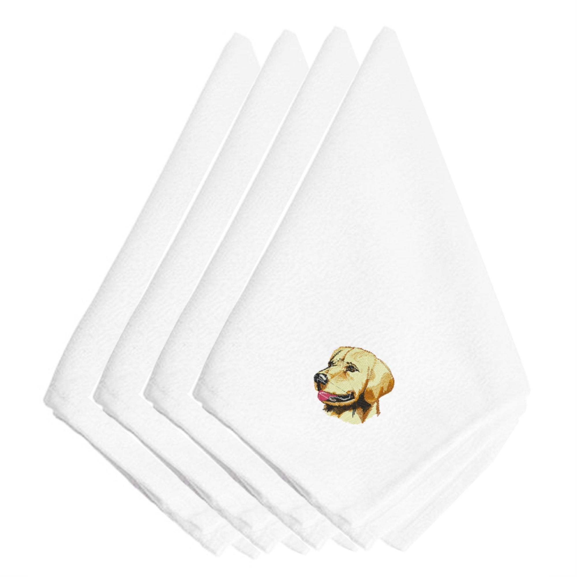'Caroline'S Treasures Embt1742Npke Yellow Labrador Embroidered Napkins (Set Of 4), 20'''', Multicolor''