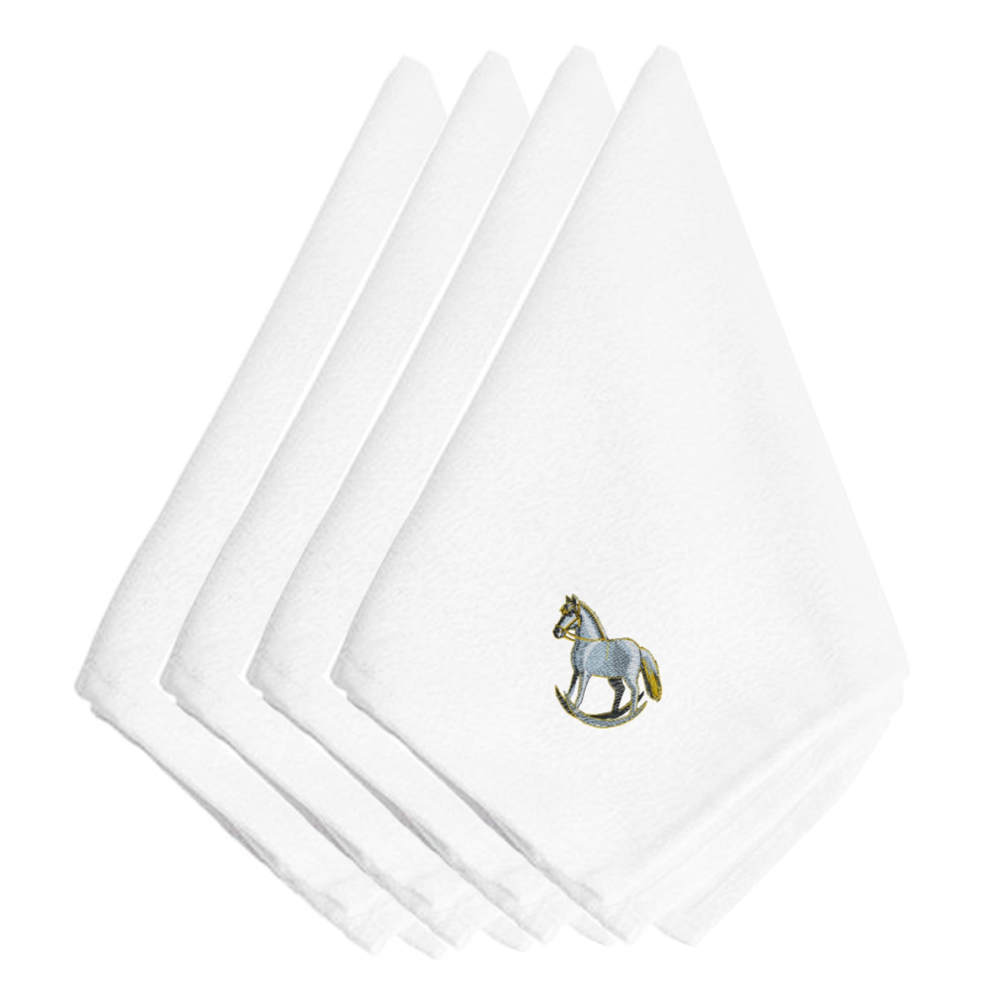 'Caroline'S Treasures Embt2080Npke Christmas Rocking Horse Embroidered Napkins (Set Of 4), 20'''', Multicolor''