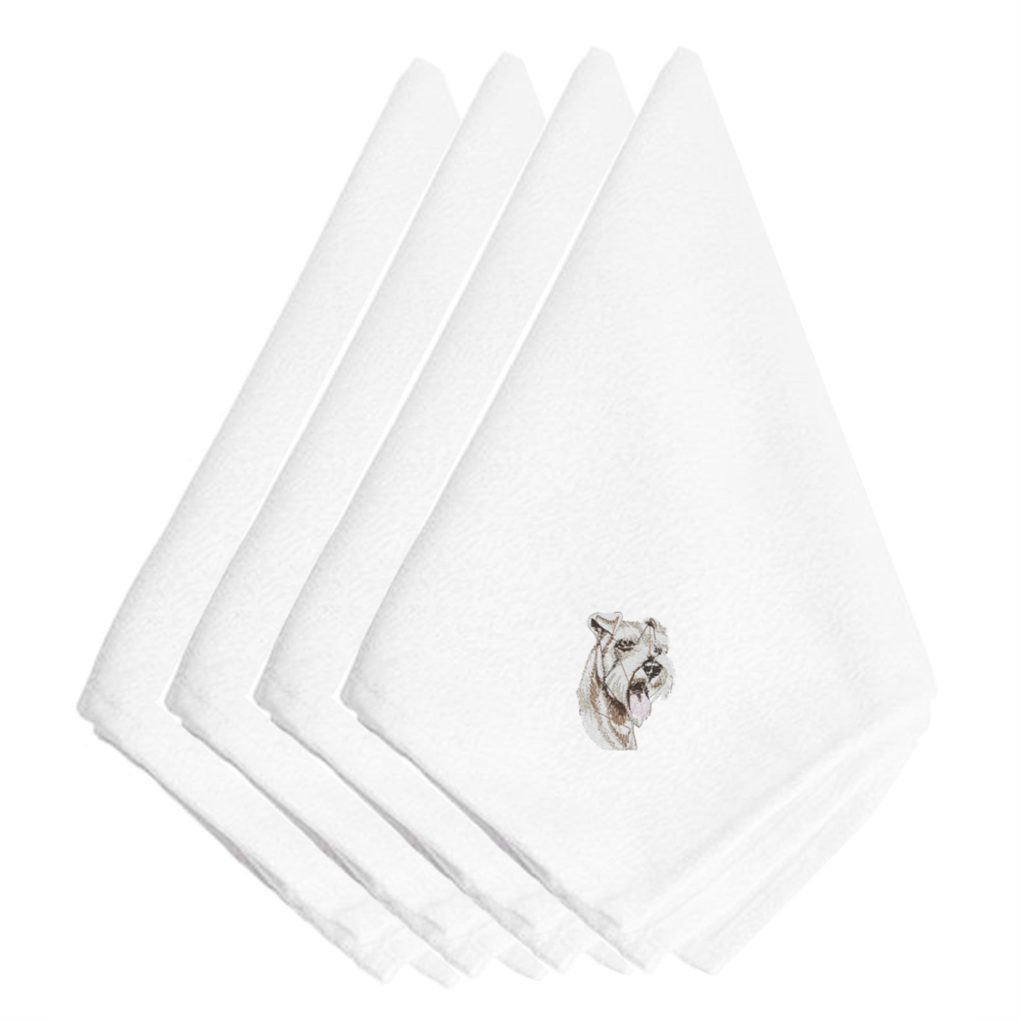 'Caroline'S Treasures Embt2368Npke Schnauzer Embroidered Napkins (Set Of 4), 20'''', Multicolor''