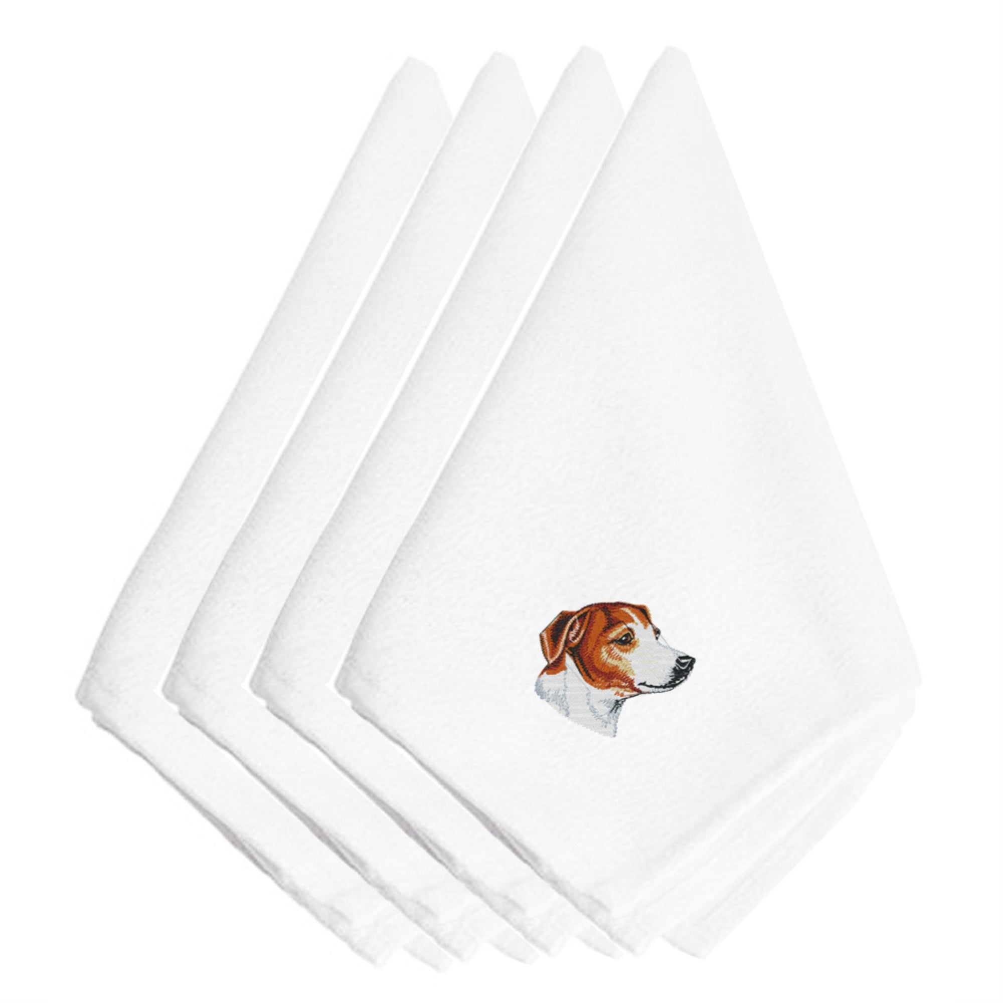 'Caroline'S Treasures Embt2369Npke Jack Russell Terrier Embroidered Napkins (Set Of 4), 20'''', Multicolor''