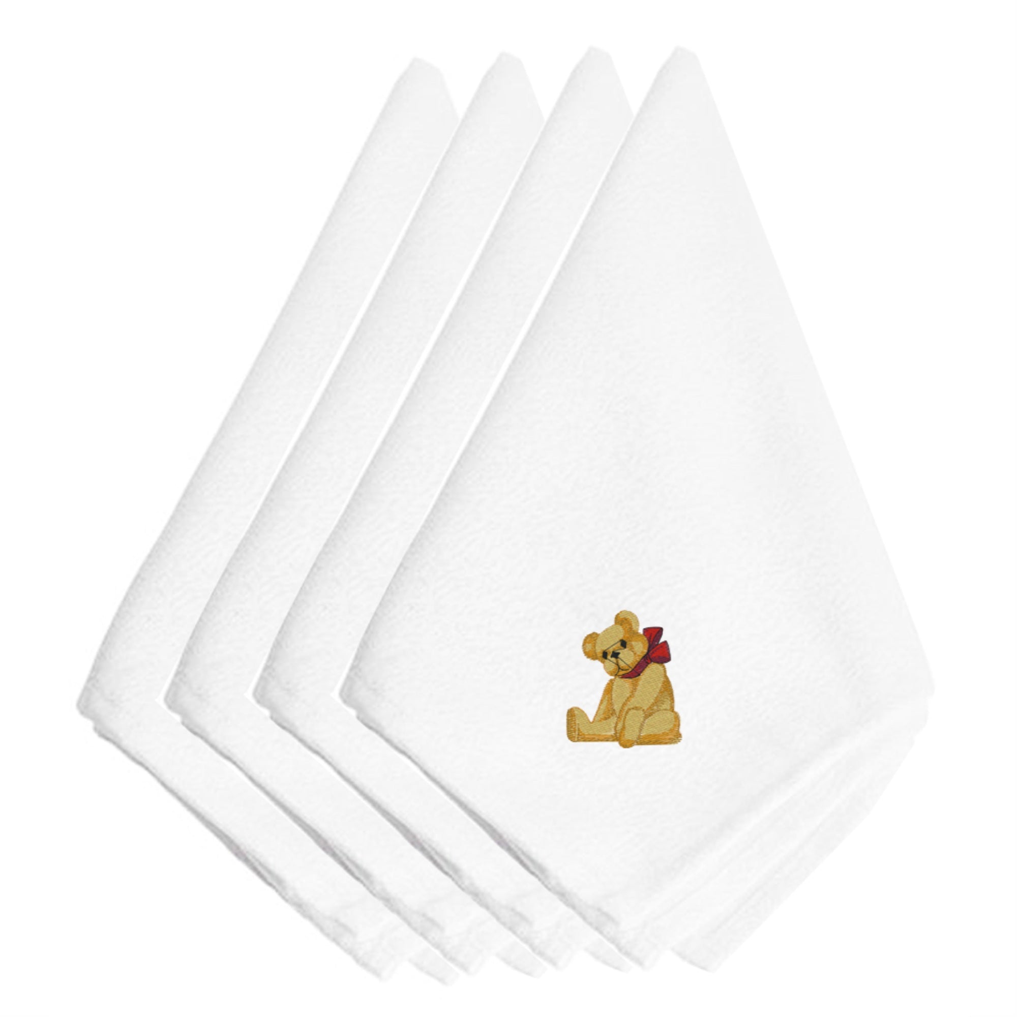 'Caroline'S Treasures Embt2421Npke Christmas Teddy Bear Embroidered Napkins (Set Of 4), 20'''', Multicolor''
