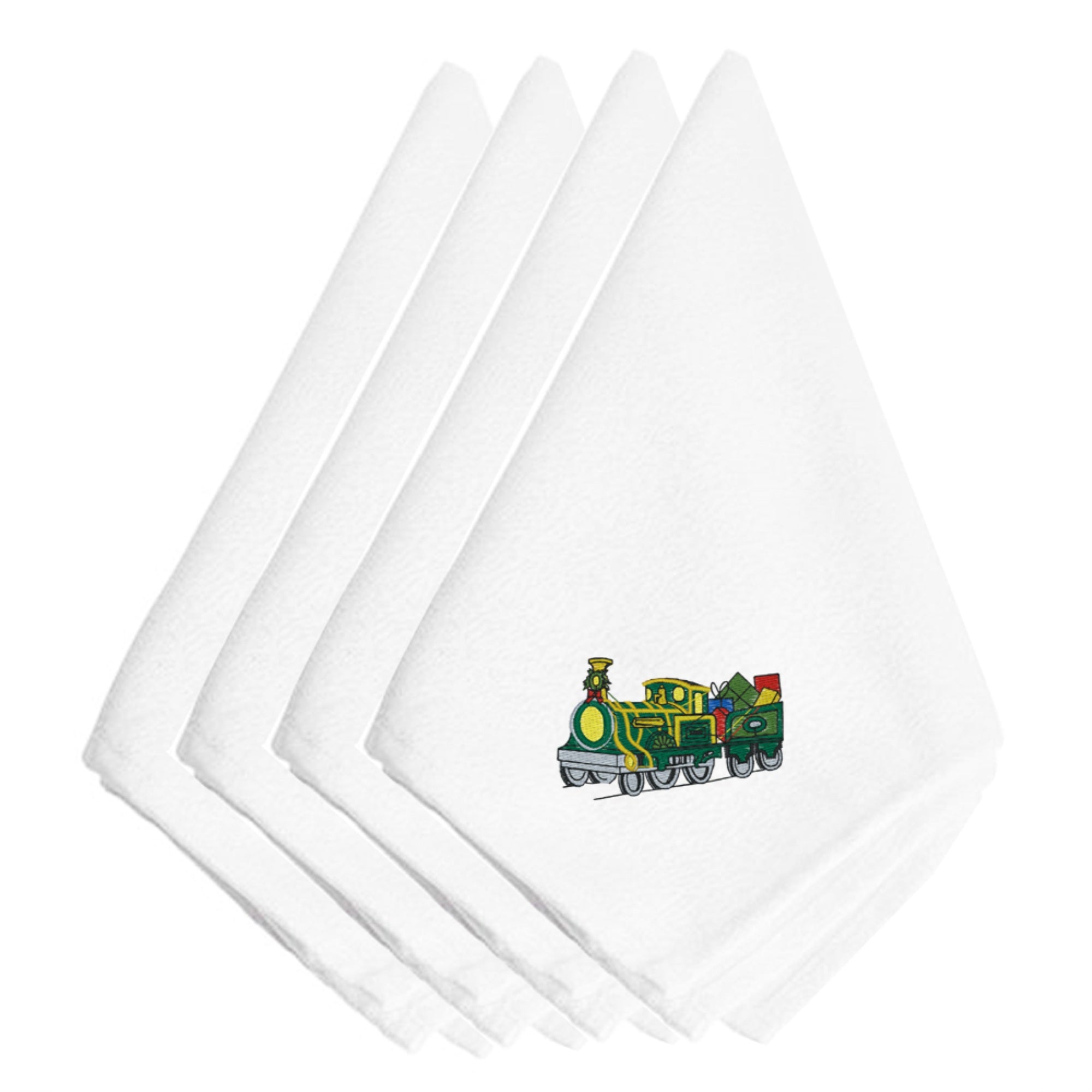 'Caroline'S Treasures Embt2428Npke Christmas Train With Presents Embroidered Napkins (Set Of 4), 20'''', Multicolor''