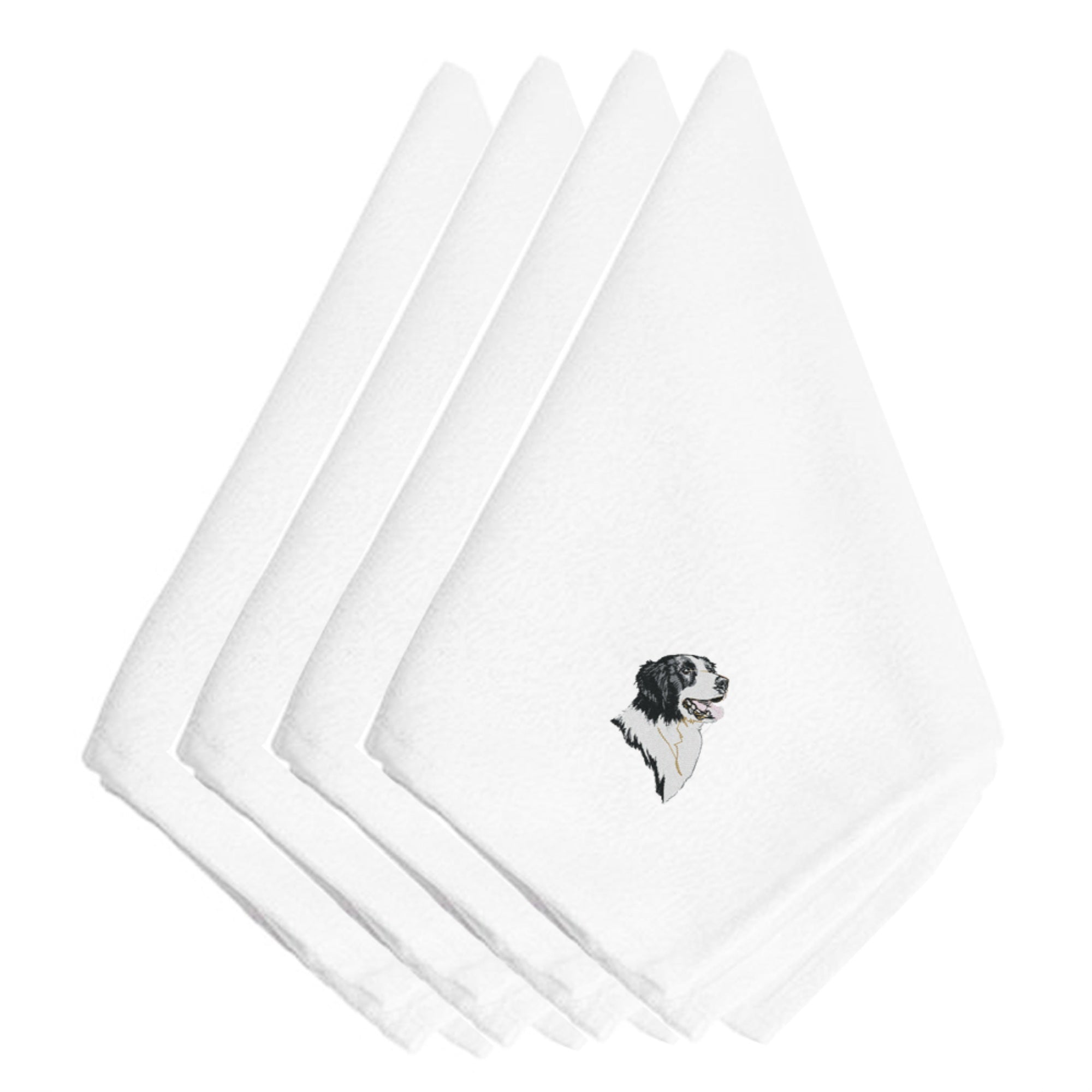 'Caroline'S Treasures Embt2497Npke Border Collie Embroidered Napkins (Set Of 4), 20'''', Multicolor''