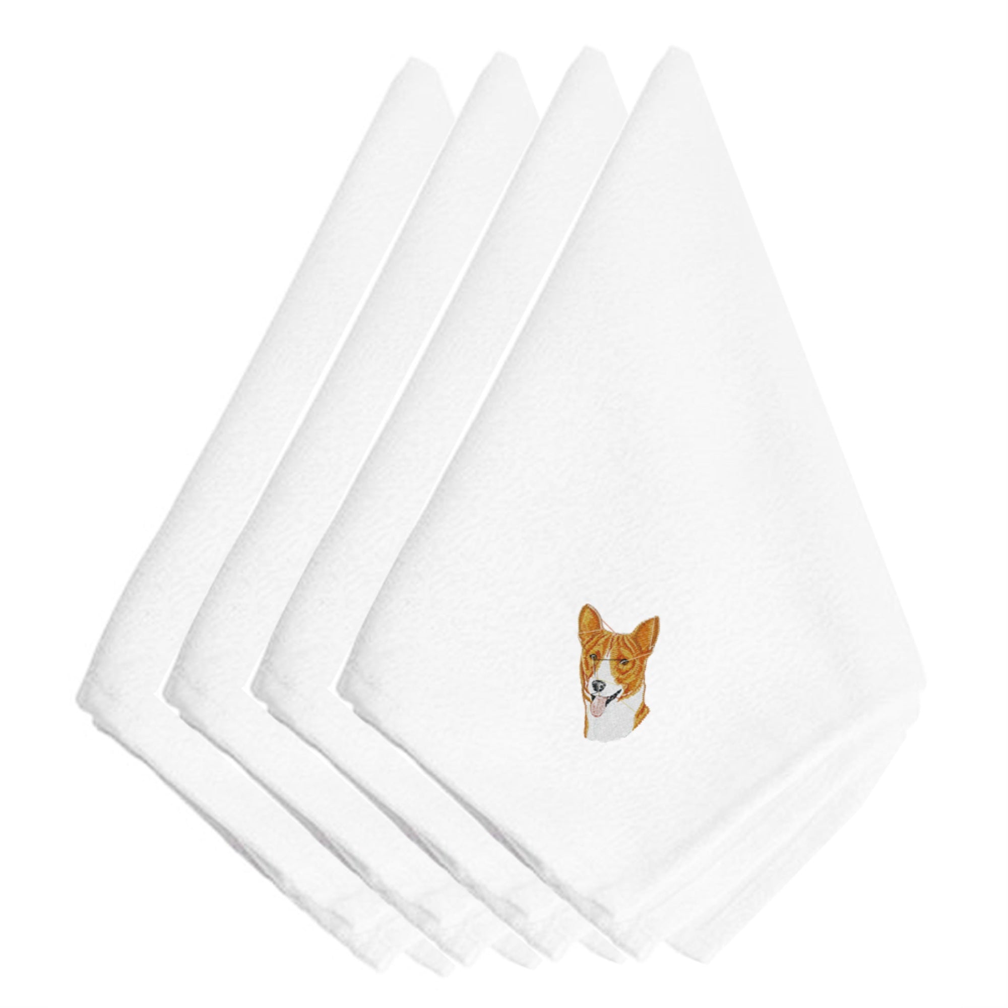 'Caroline'S Treasures Embt2513Npke Basenji Embroidered Napkins (Set Of 4), 20'''', Multicolor''