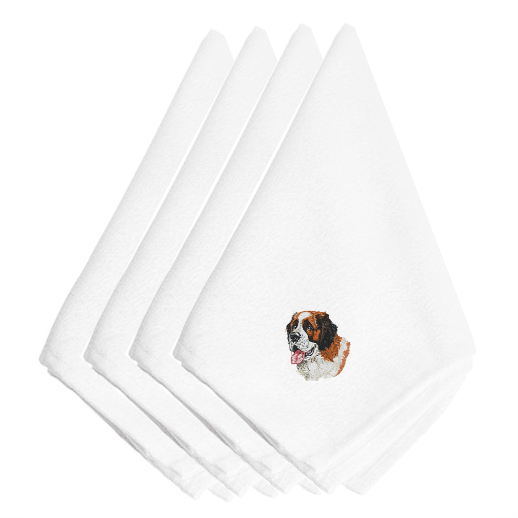 'Caroline'S Treasures Embt2712Npke Saint Bernard Embroidered Napkins (Set Of 4), 20'''', Multicolor''