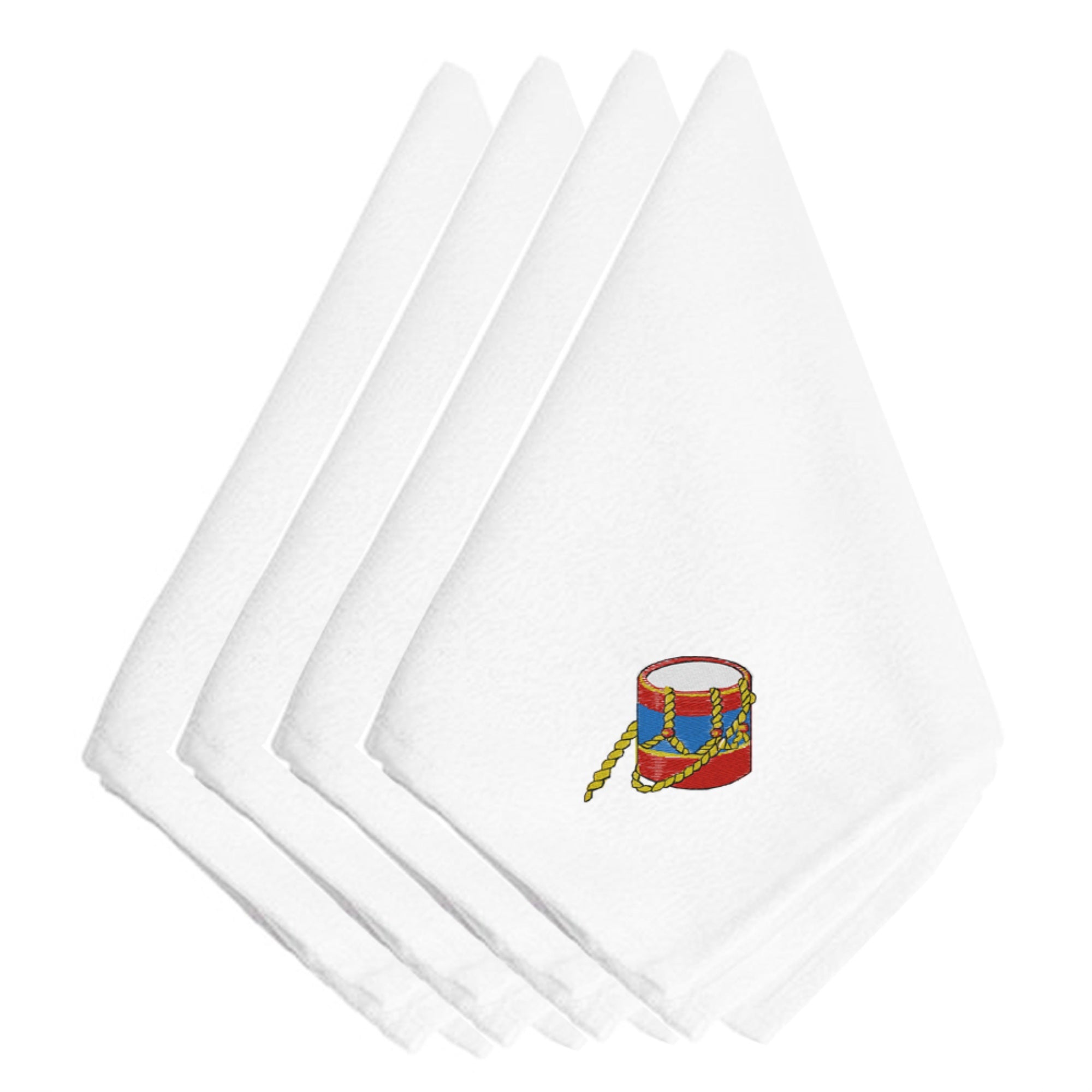 'Caroline'S Treasures Embt2972Npke Christmas Drum Embroidered Napkins (Set Of 4), 20'''', Multicolor''