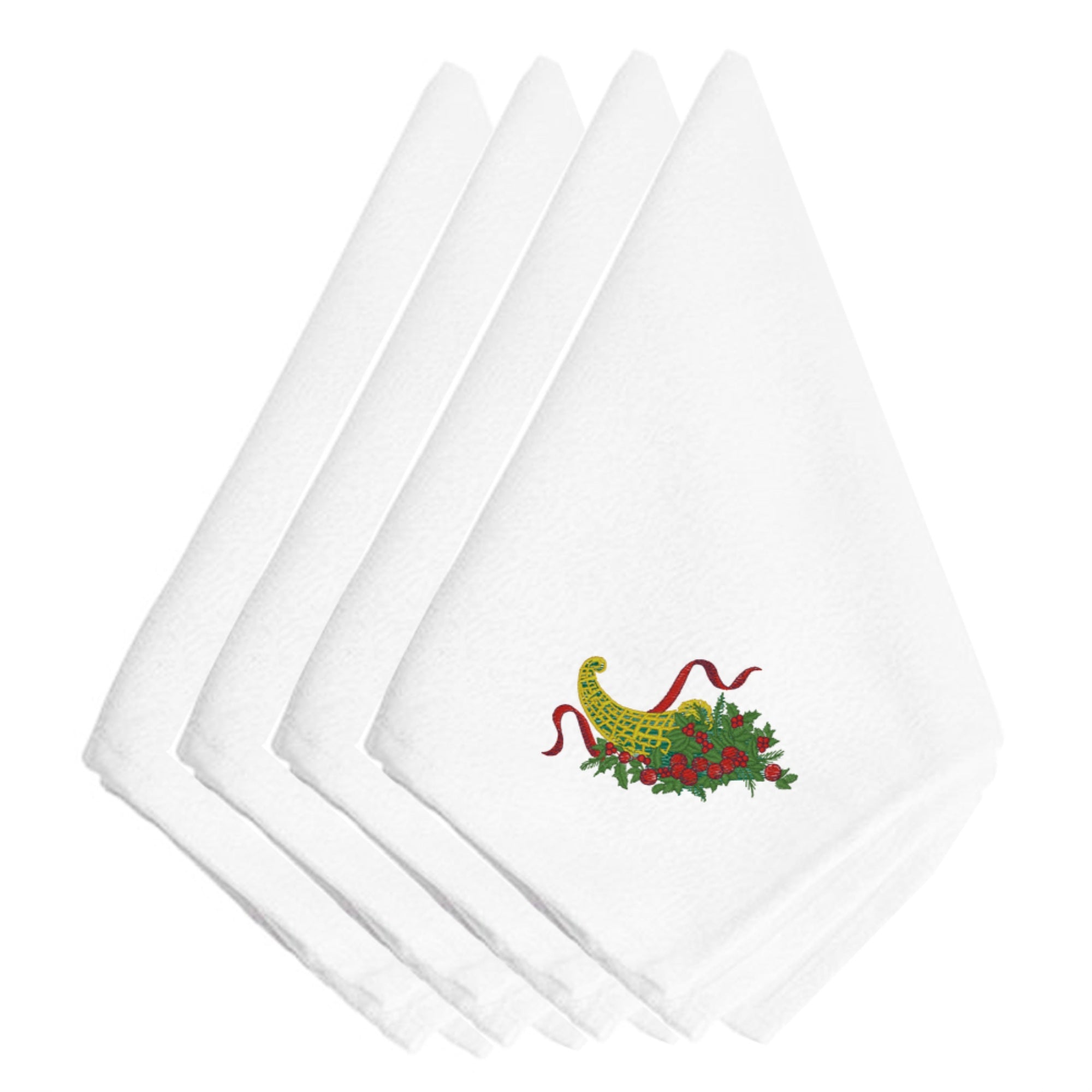 'Caroline'S Treasures Embt2977Npke Christmas Bounty Embroidered Napkins (Set Of 4), 20'''', Multicolor''