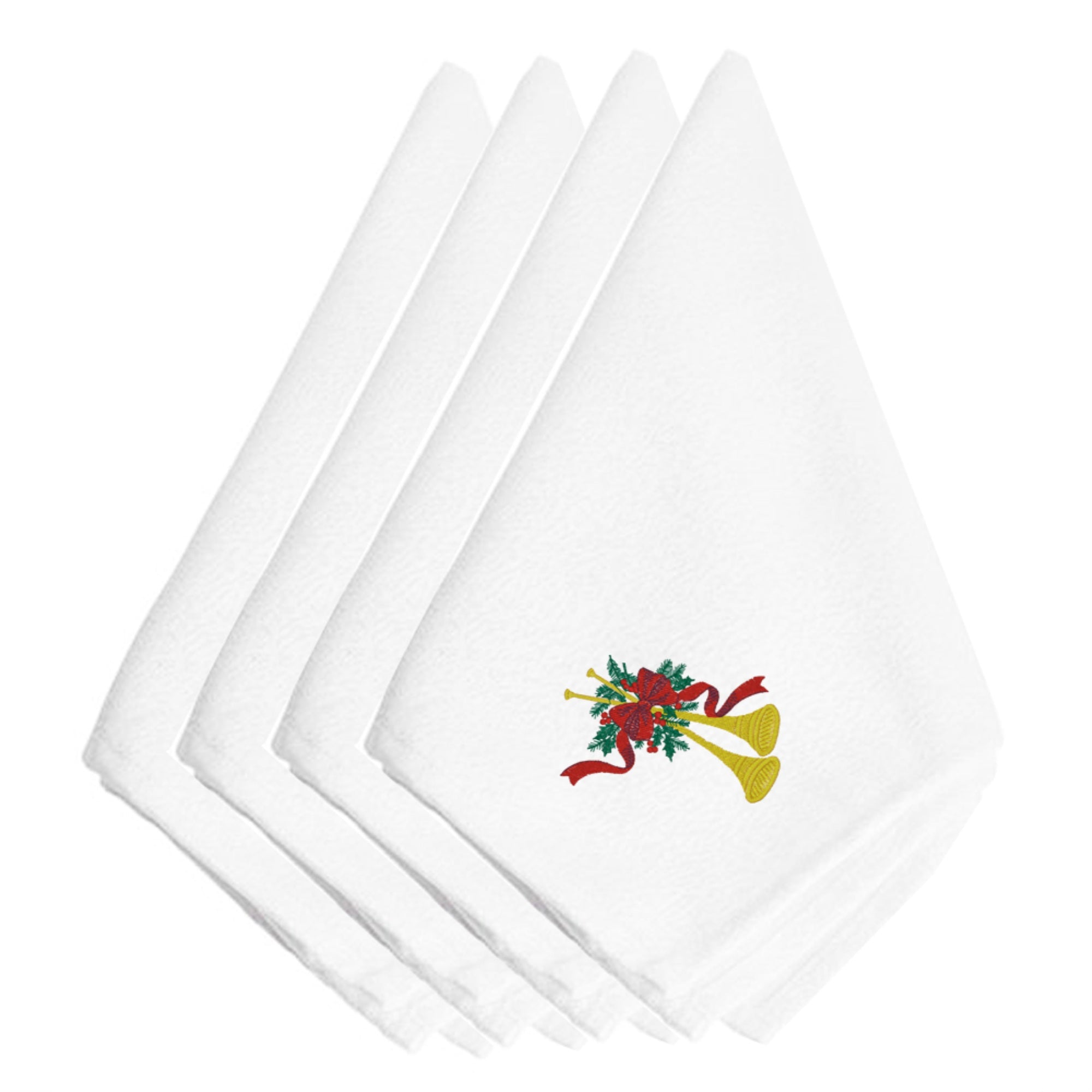 'Caroline'S Treasures Embt2980Npke Christmas Horn Embroidered Napkins (Set Of 4), 20'''', Multicolor''