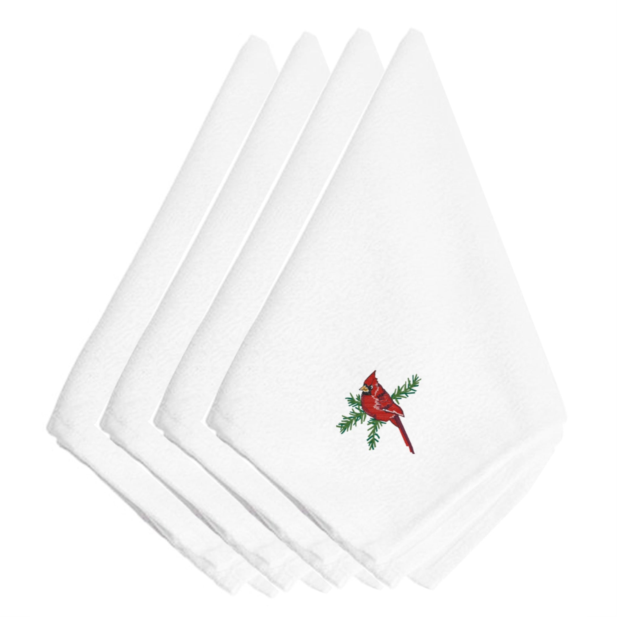 'Caroline'S Treasures Embt2984Npke Christmas Cardinal Embroidered Napkins (Set Of 4), 20'''', Multicolor''