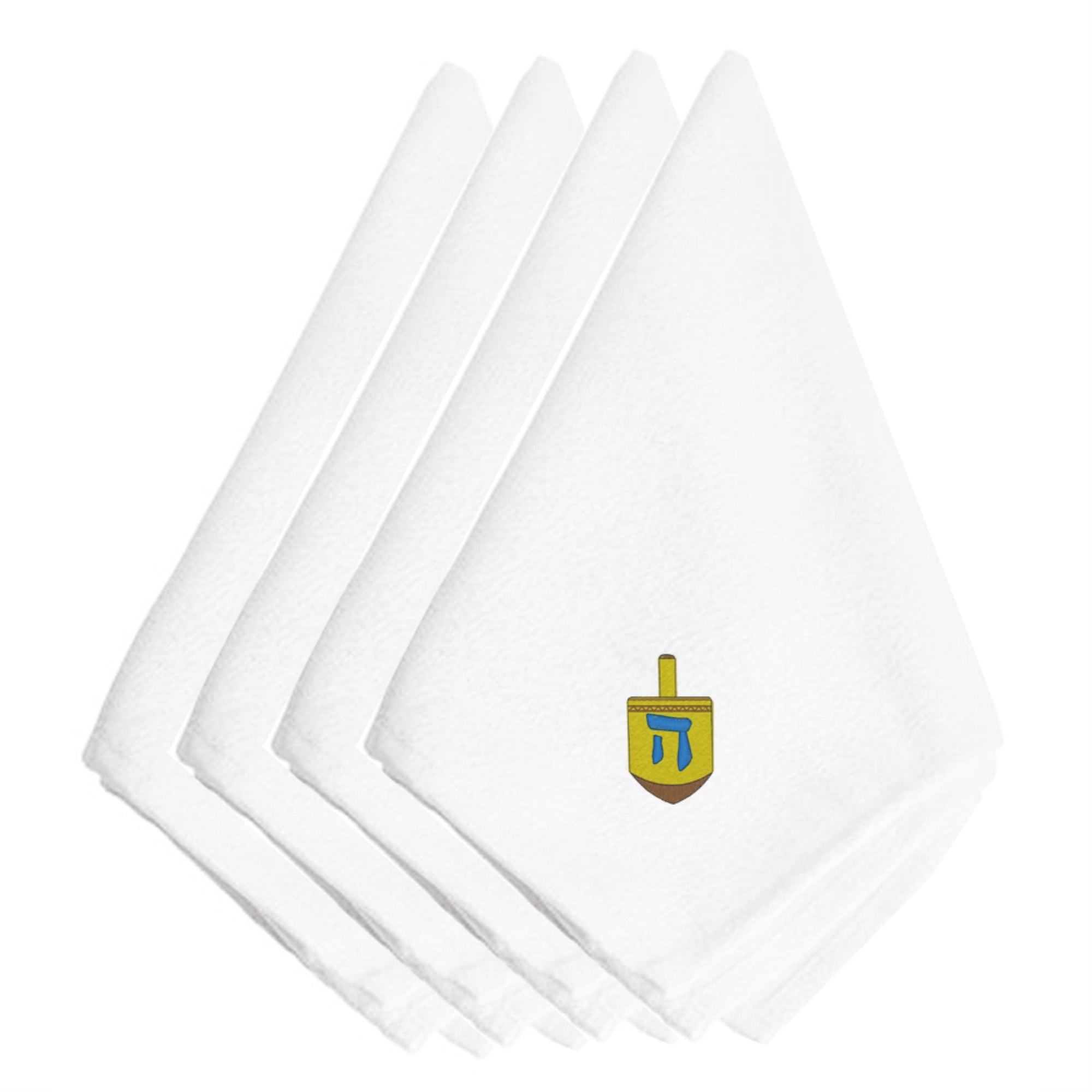 'Caroline'S Treasures Embt2989Npke Hanukkah Dreidel Embroidered Napkins (Set Of 4), 20'''', Multicolor''