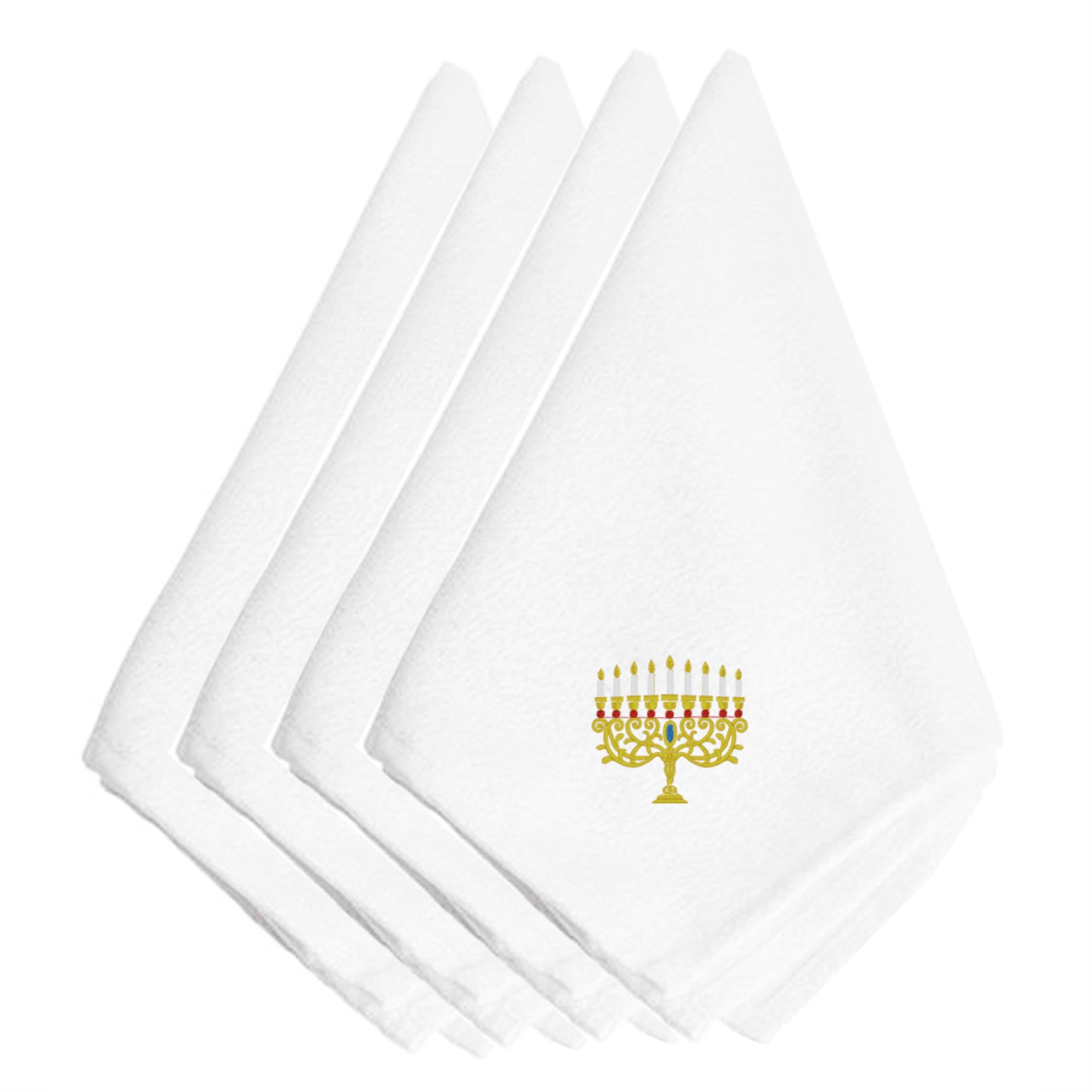 'Caroline'S Treasures Embt2991Npke Hanukkah Menorah Embroidered Napkins (Set Of 4), 20'''', Multicolor''
