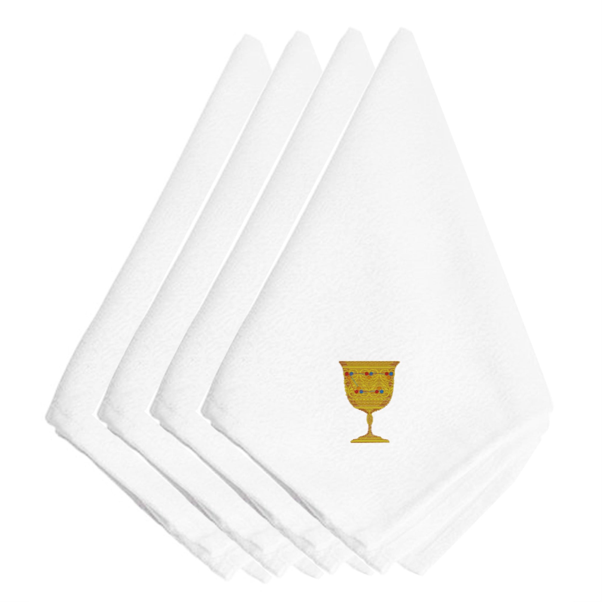 'Caroline'S Treasures Embt2992Npke Hanukkah Chaliss Embroidered Napkins (Set Of 4), 20'''', Multicolor''
