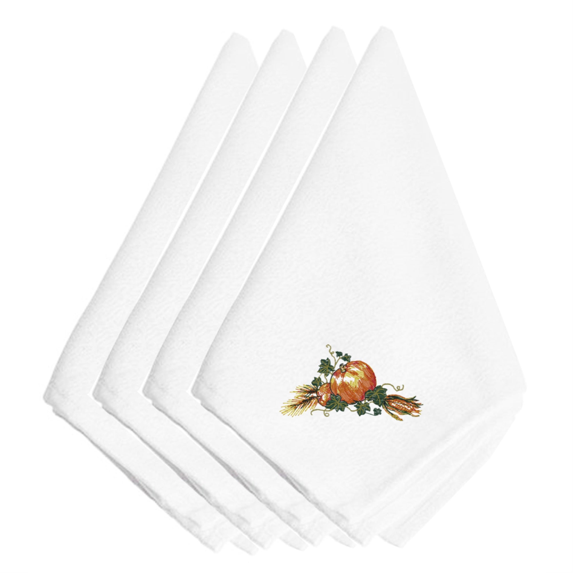 'Caroline'S Treasures Embt3007Npke Thanksgiving Harvest Bounty Embroidered Napkins (Set Of 4), 20'''', Multicolor''
