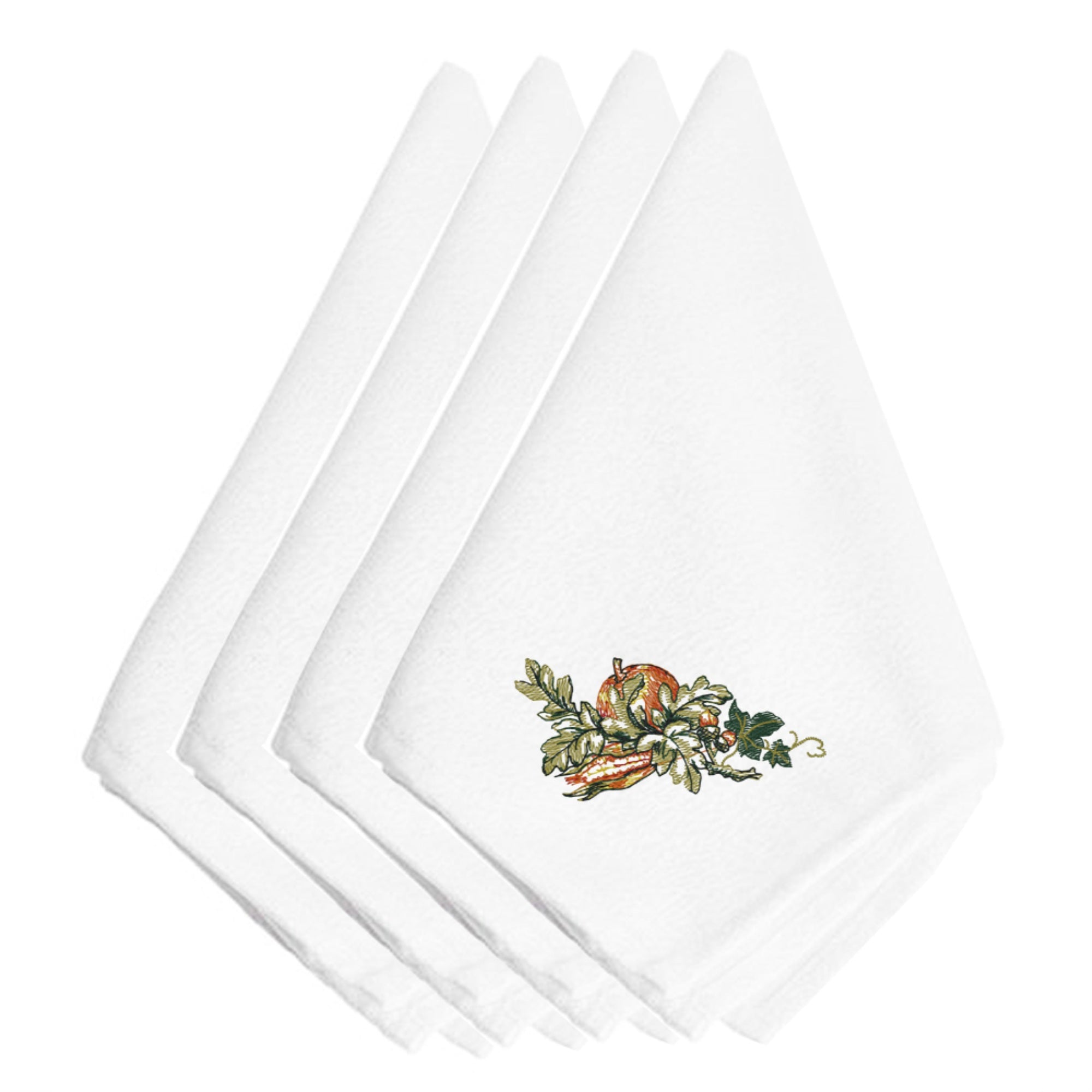 'Caroline'S Treasures Embt3008Npke Thanksgiving Oak Bounty Embroidered Napkins (Set Of 4), 20'''', Multicolor''