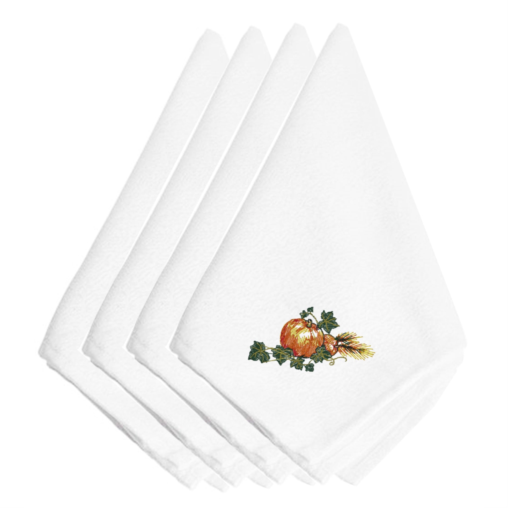 'Caroline'S Treasures Embt3009Npke Thanksgiving Harvest Bounty #2 Embroidered Napkins (Set Of 4), 20'''', Multicolor''