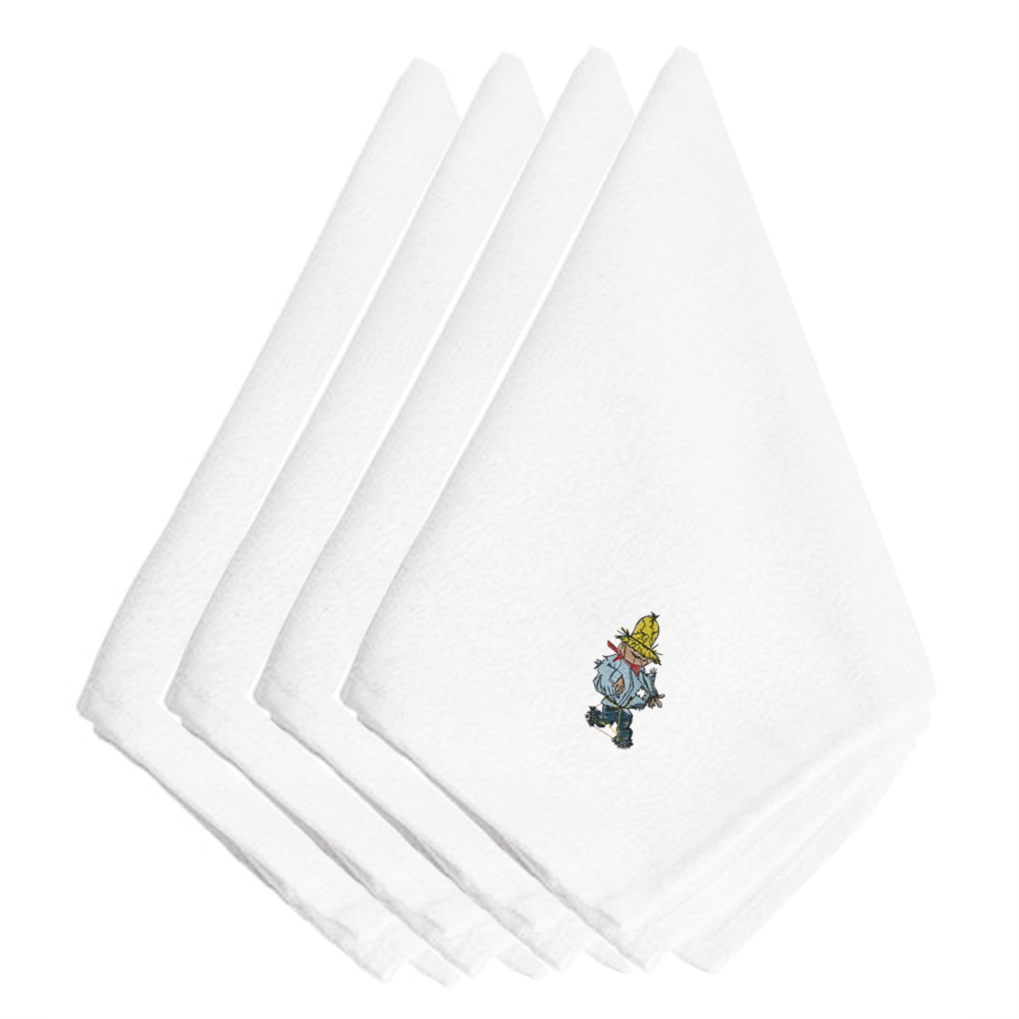 'Caroline'S Treasures Embt3011Npke Fall Scarecrow Embroidered Napkins (Set Of 4), 20'''', Multicolor''