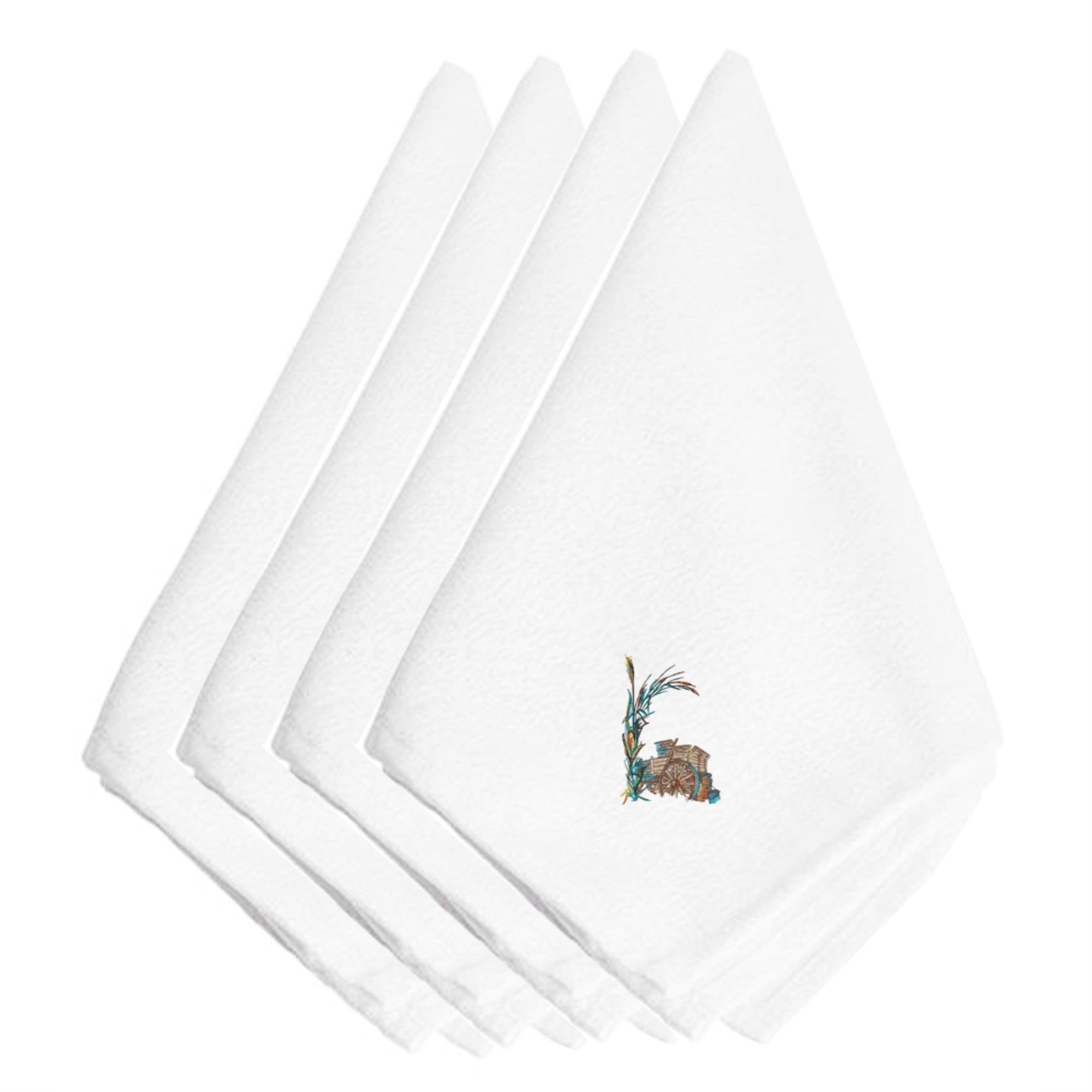 'Caroline'S Treasures Embt3014Npke Fall Old Wagon Embroidered Napkins (Set Of 4), 20'''', Multicolor''
