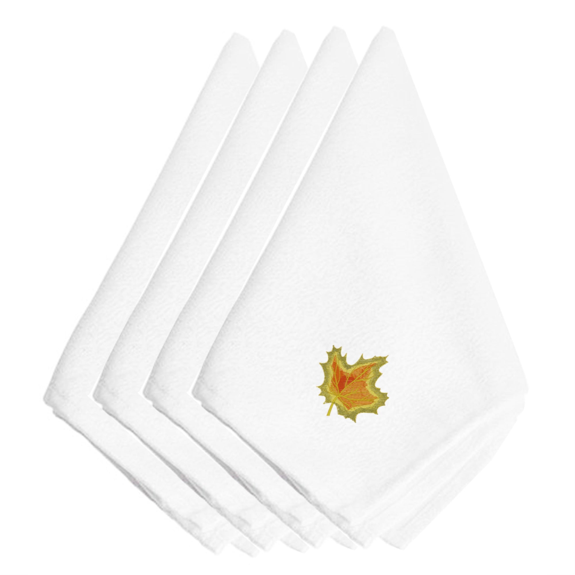 'Caroline'S Treasures Embt3445Npke Fall Single Maple Leaf Embroidered Napkins (Set Of 4), 20'''', Multicolor''