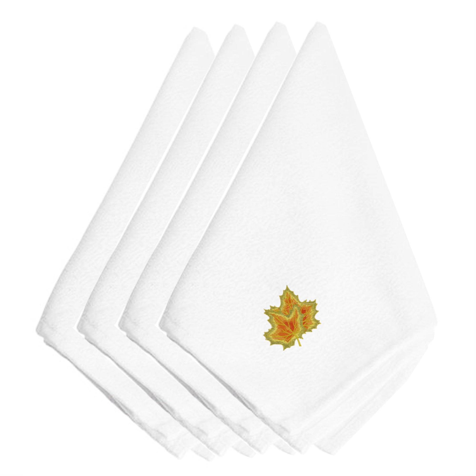 'Caroline'S Treasures Embt3446Npke Fall Maple Leaves Embroidered Napkins (Set Of 4), 20'''', Multicolor''