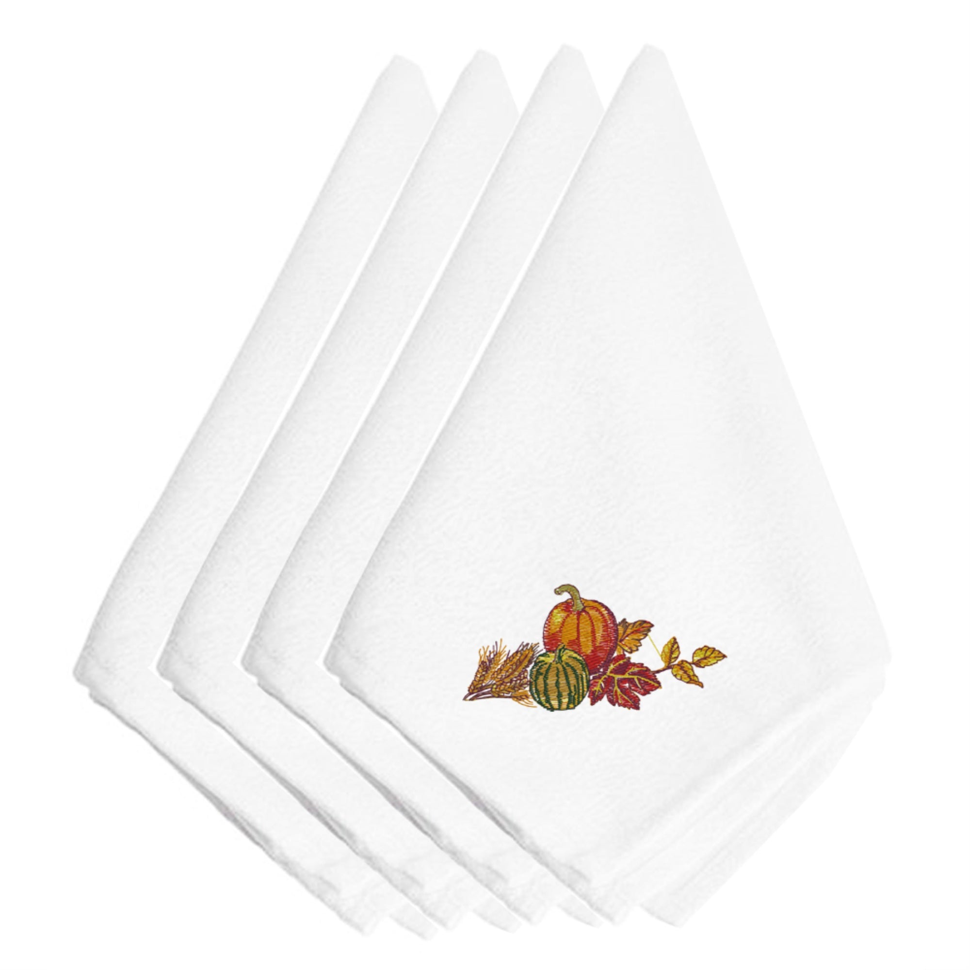 'Caroline'S Treasures Embt3506Npke Thanksgiving End Piece Embroidered Napkins (Set Of 4), 20'''', Multicolor''