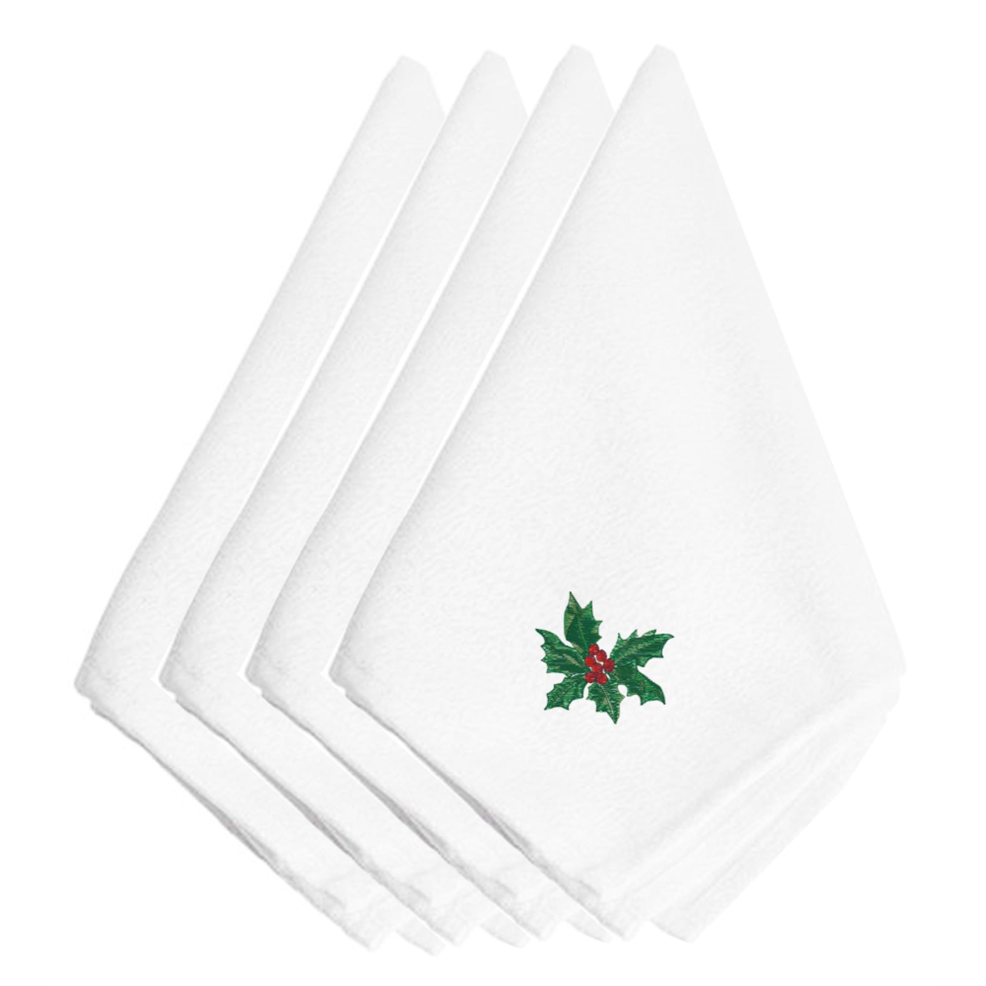 'Caroline'S Treasures Embt3538Npke Christmas Holly Embroidered Napkins (Set Of 4), 20'''', Multicolor''