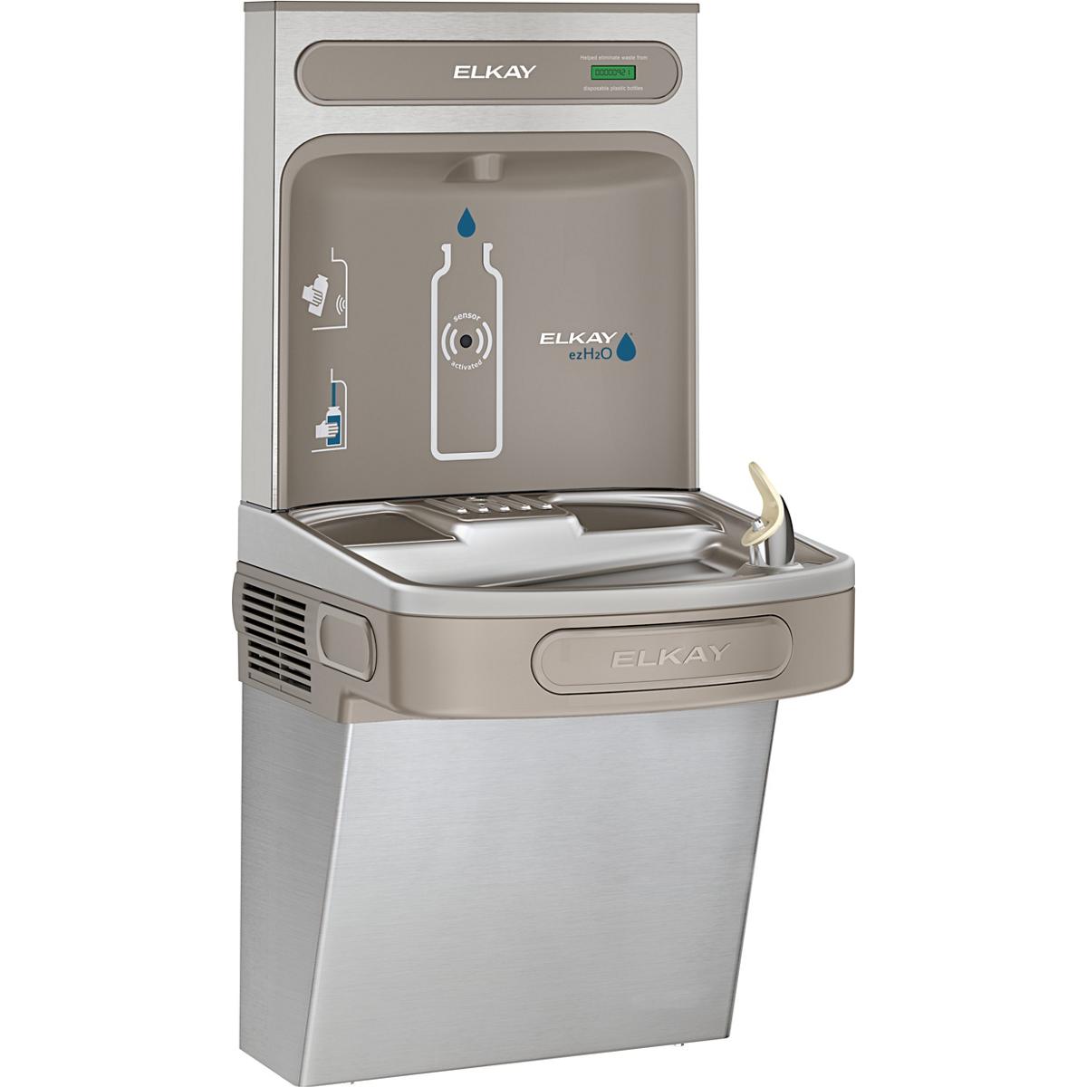 Elkay Ezh2O Bottle Filling Station With Single Ada Cooler, Non-Filtered 8 Gph Stainless