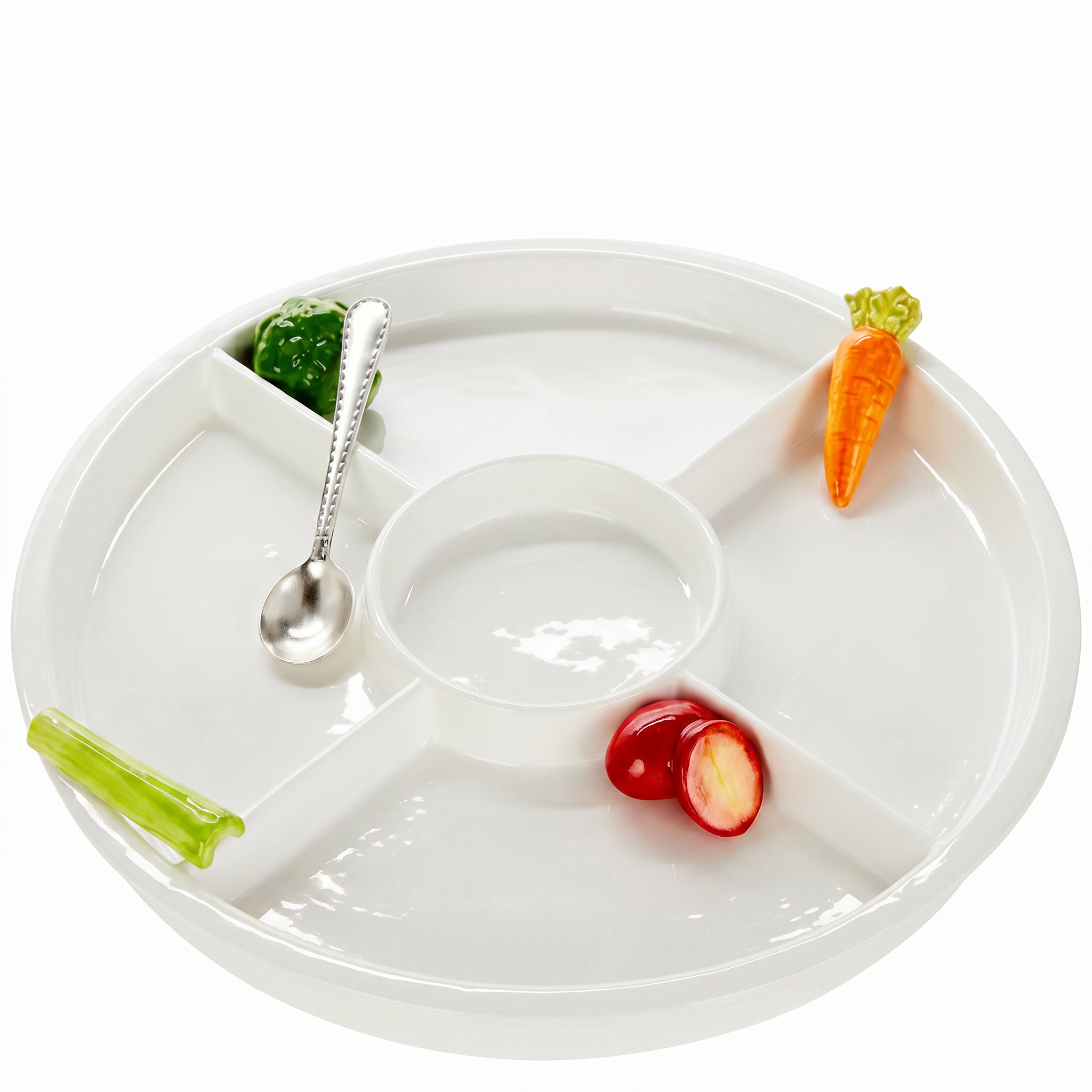Veggie Icon Crudité Ceramic Server with Spoon