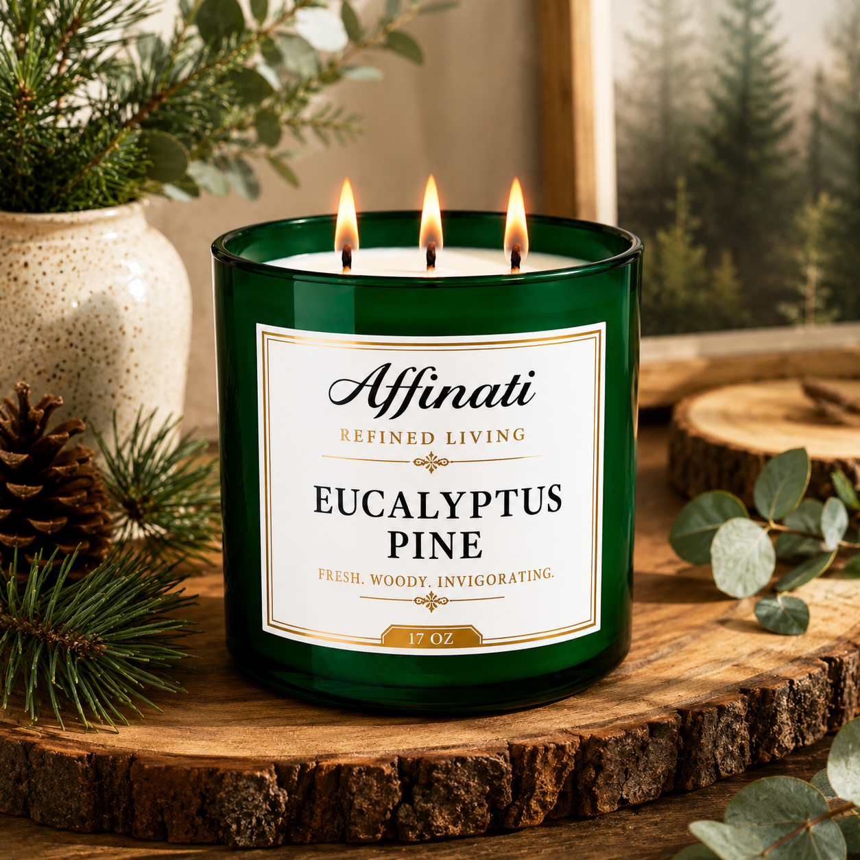 Eucalyptus Pine 3-Wick Candle