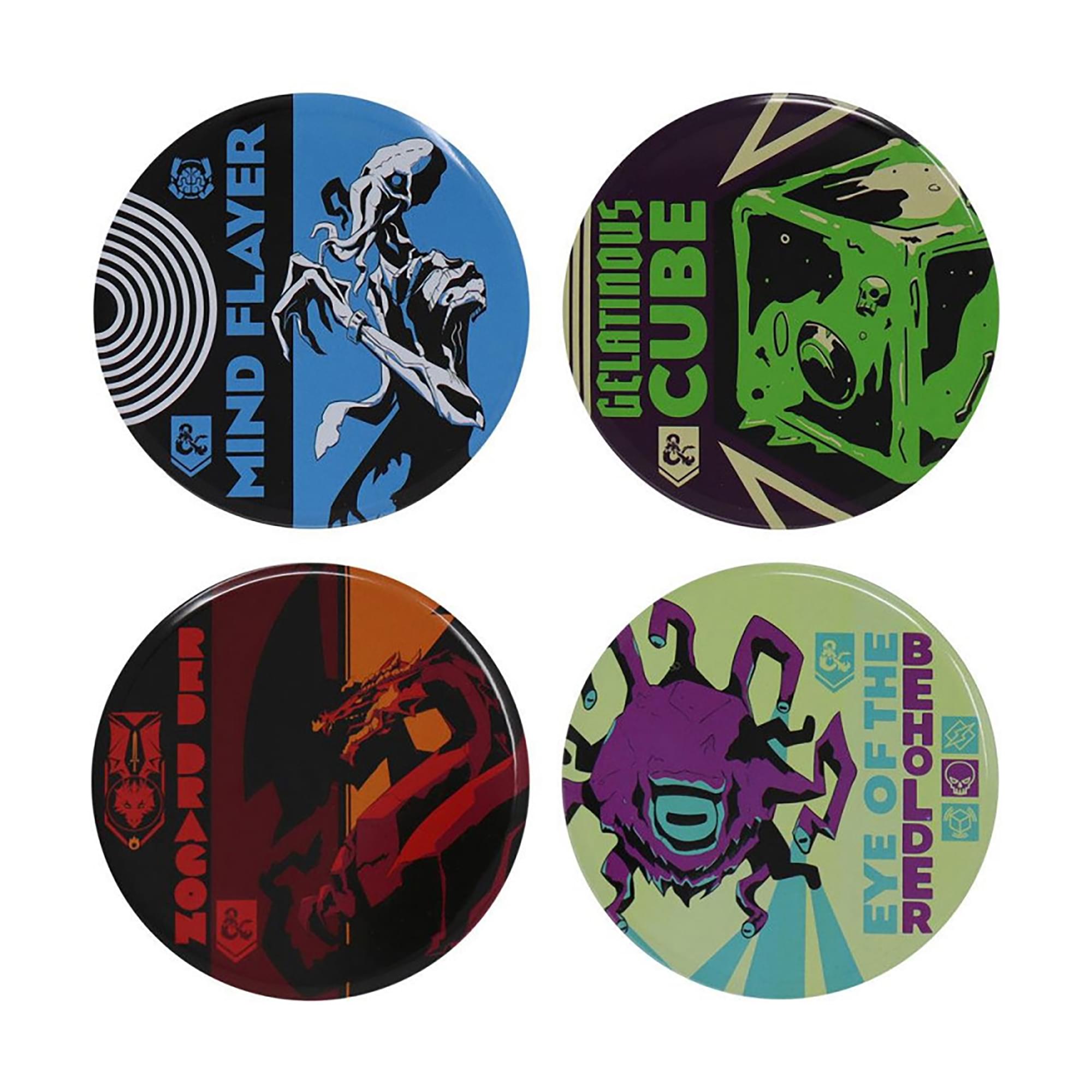 Dungeons & Dragons Monsters 4-Piece Metal Drink coaster Set