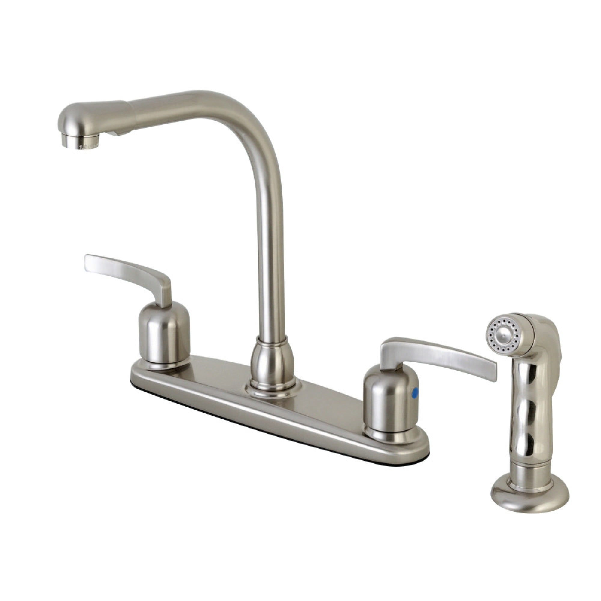 Kingston Brass Fb758Eflsp Centurion 8-Inch Centerset Kitchen Faucet With Sprayer, Brushed Nickel