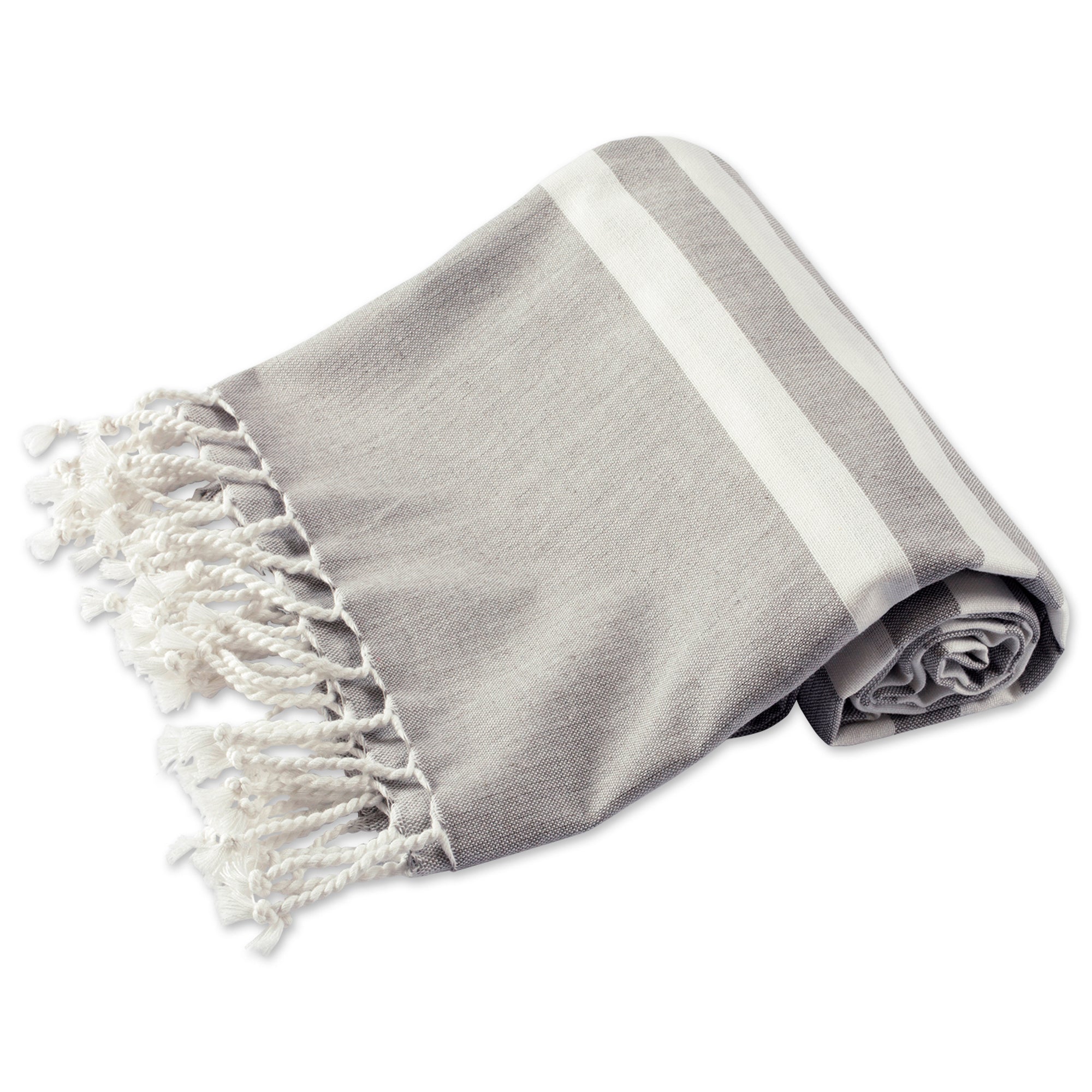 DII Gray 1 Inch Stripe Fouta Towel