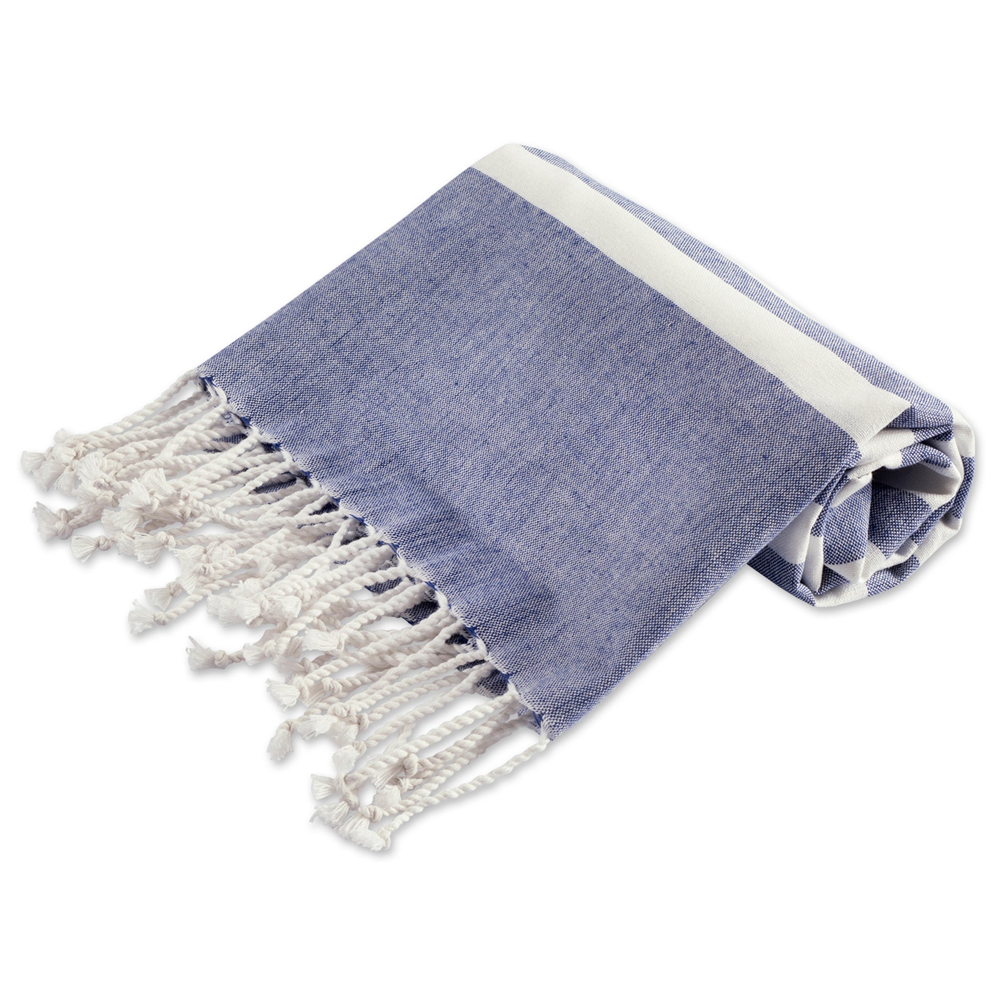 DII Nautical Blue 1 Inch Stripe Fouta Towel