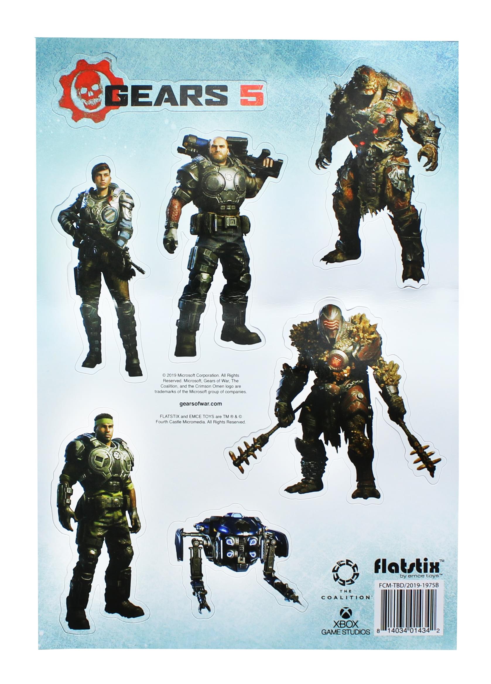 Gears Of War 5 Fridge Magnet Stickers  6 Character Designs  7 X 10 Sheet
