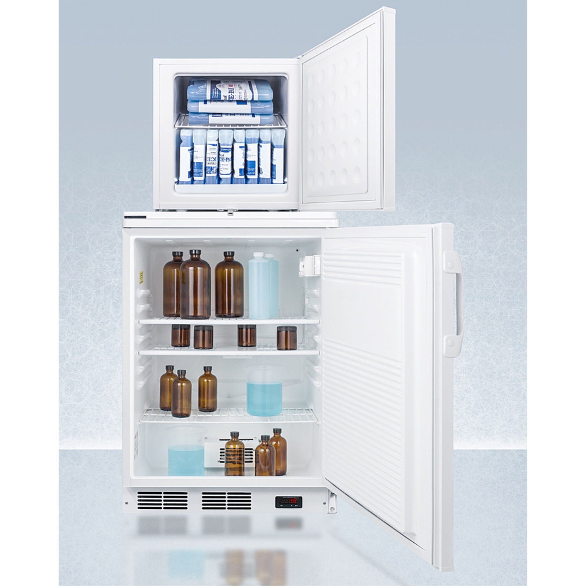Ff7Lwpro Auto Defrost All-Refrigerator With Digital Controls And Compact Manual Defrost Fs24Lpro All-Freezer With Stacking Rack,