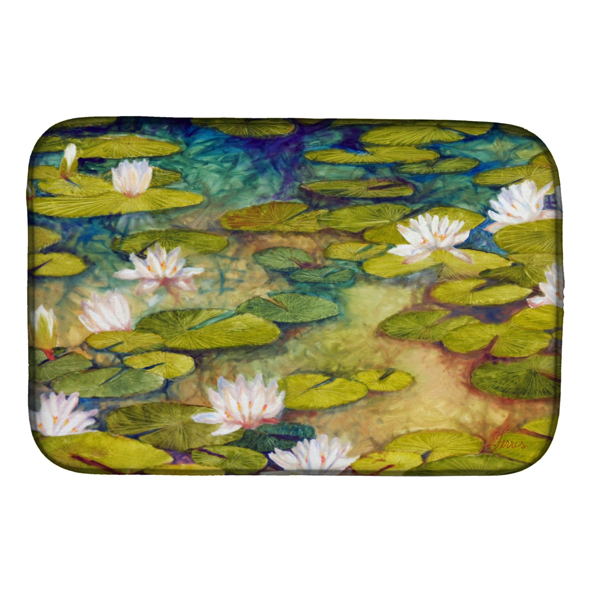 Waterlillies By Ferris Hotard Dish Drying Mat