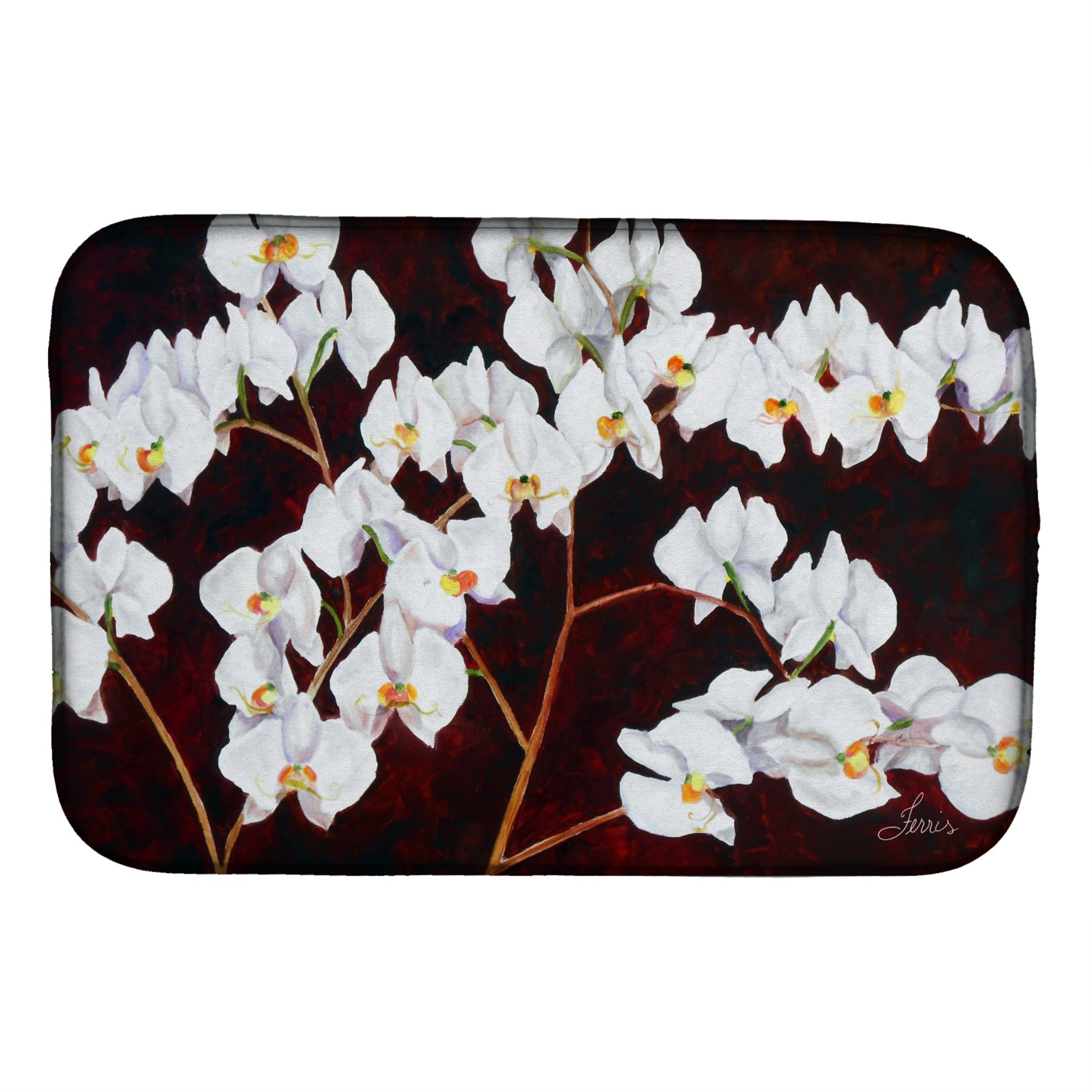 Orchids By Ferris Hotard Dish Drying Mat