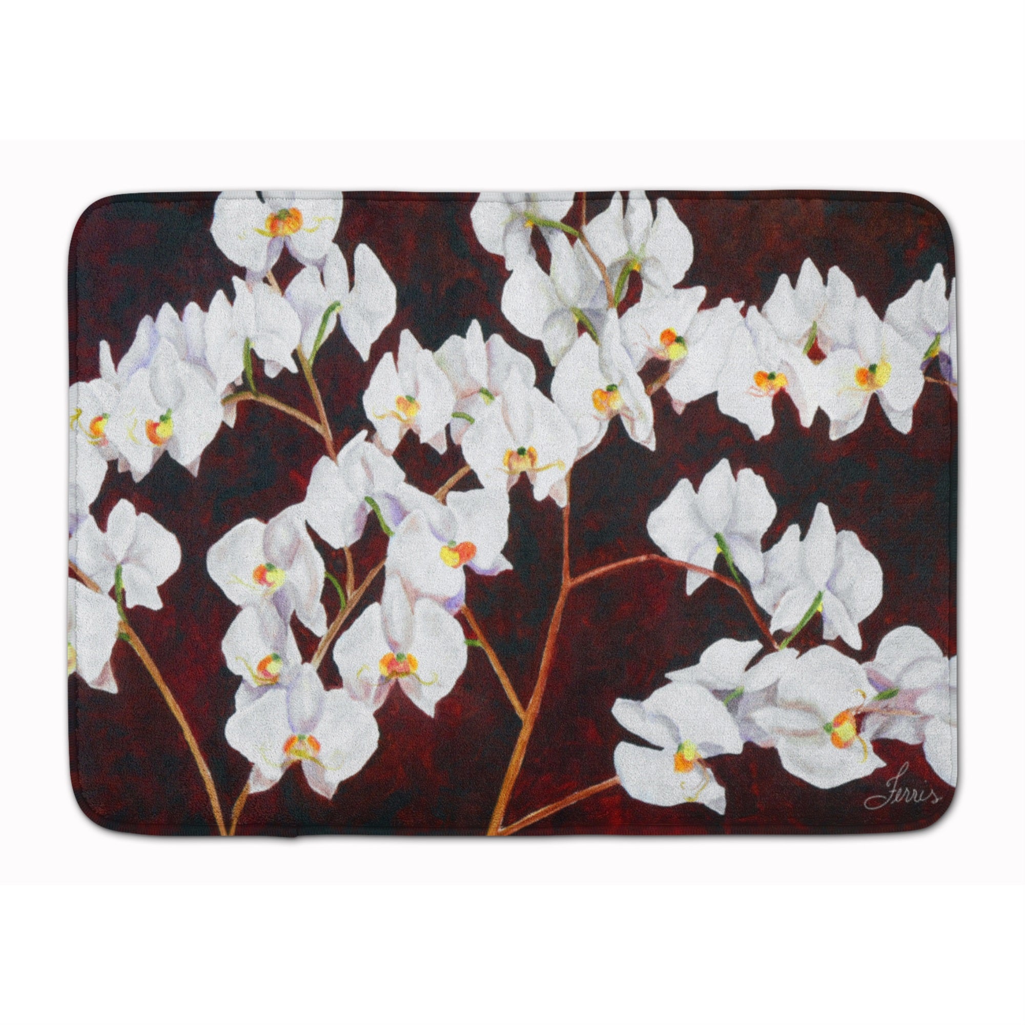 Orchids By Ferris Hotard Machine Washable Memory Foam Mat