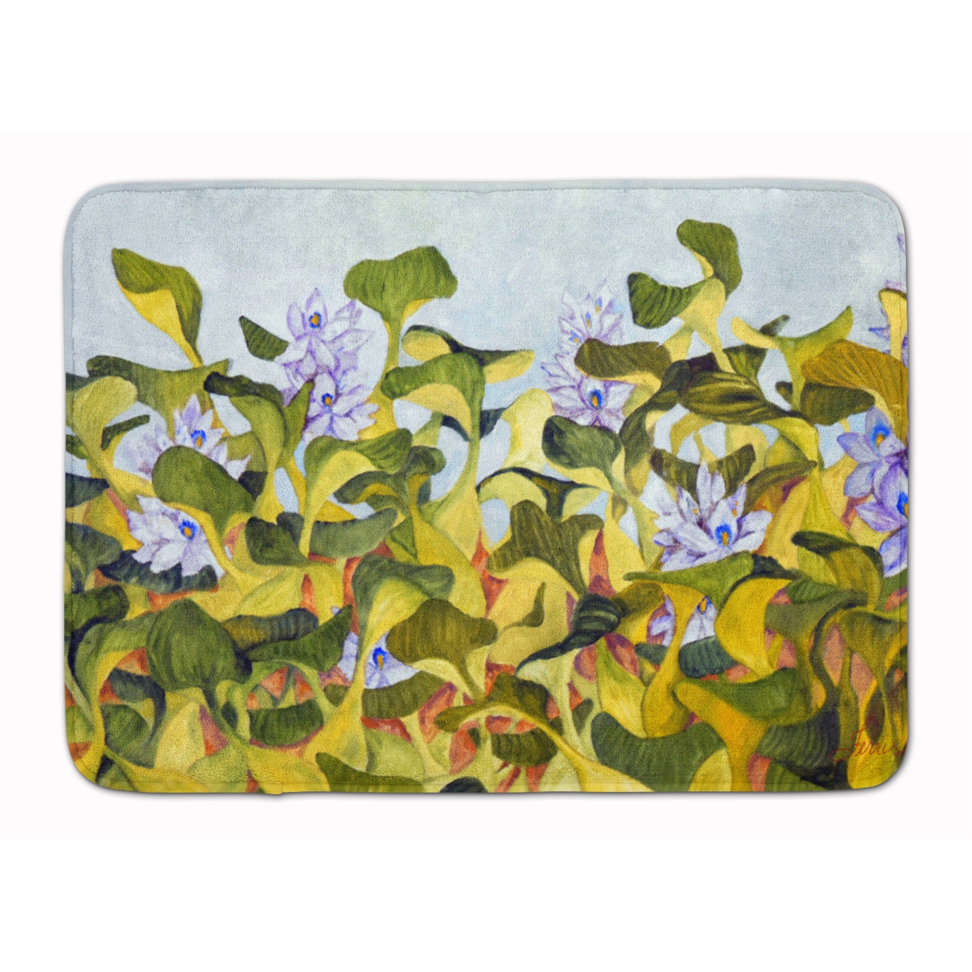 Water Hyacinth By Ferris Hotard Machine Washable Memory Foam Mat