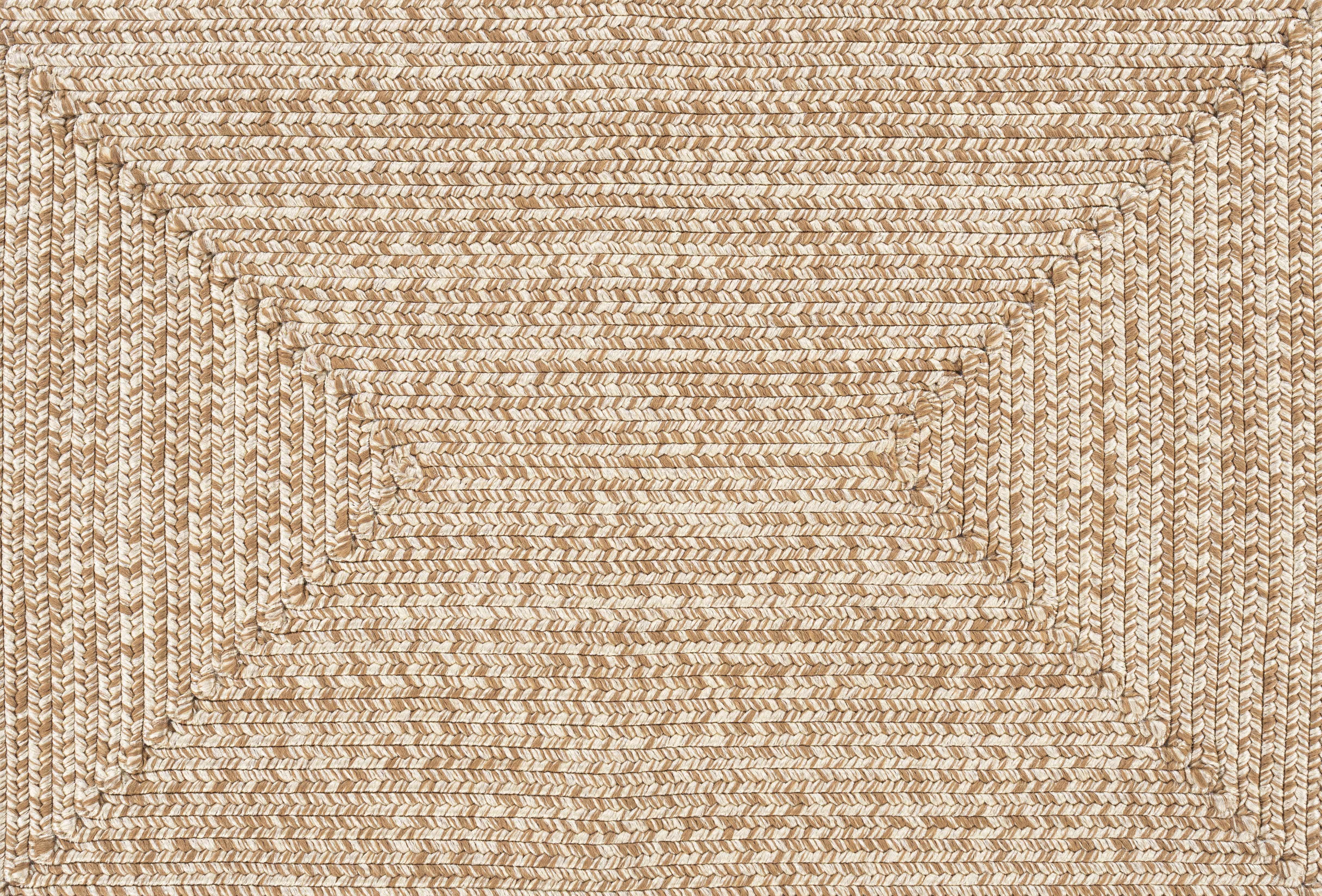 Cream Braided Faux Jute Outdoor Rug