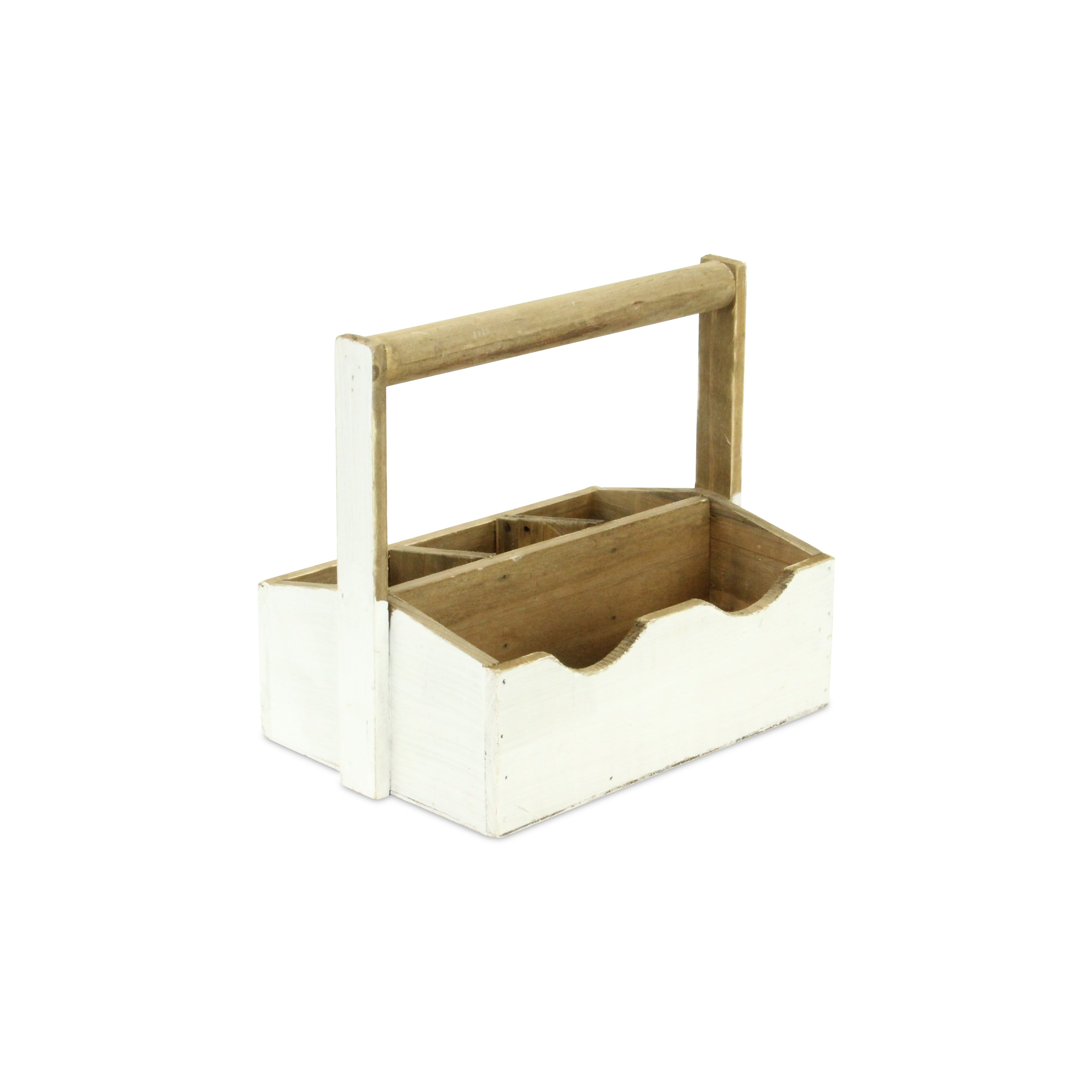 Nicola Wooden Decorative Caddy - White