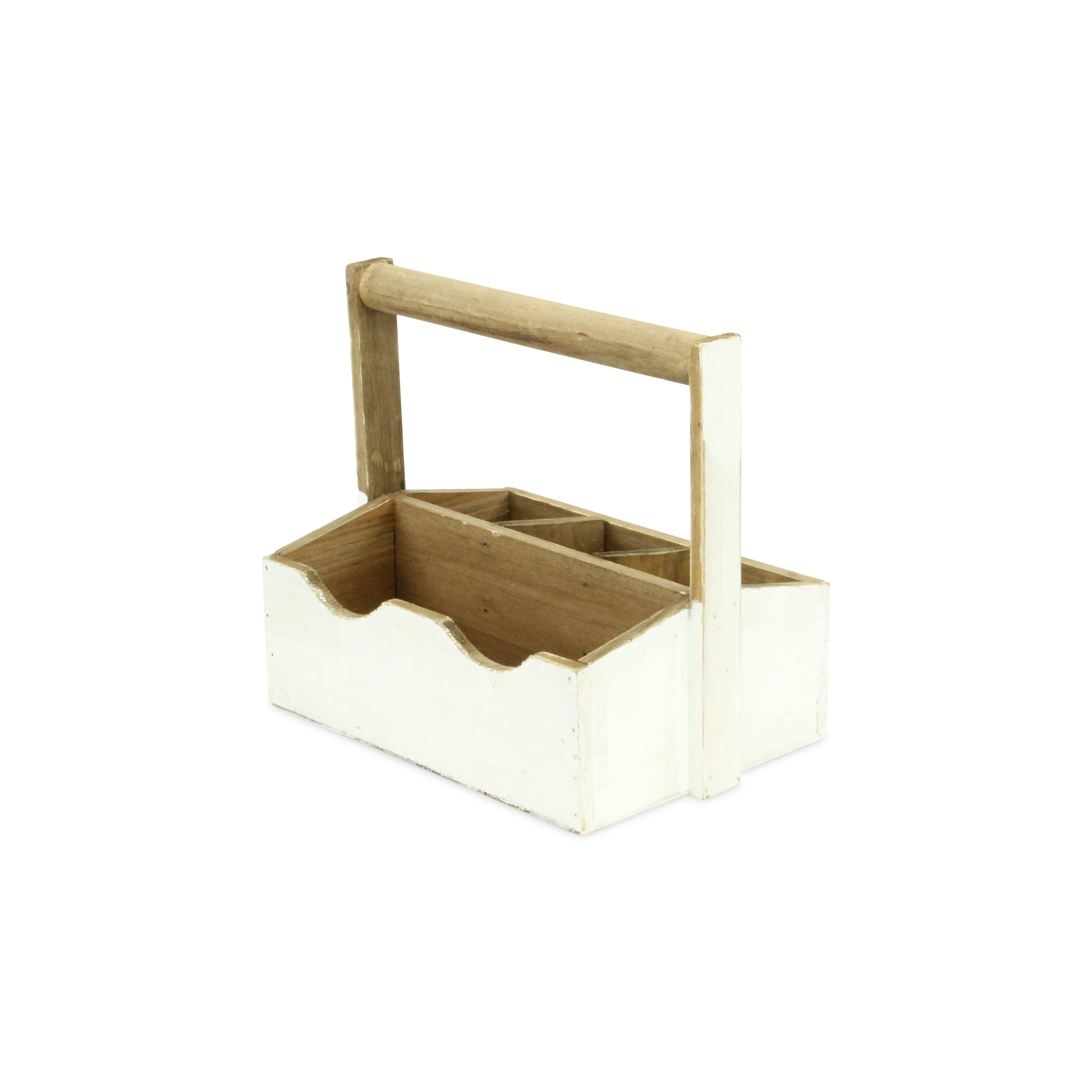 Nicola Wooden Decorative Caddy - White