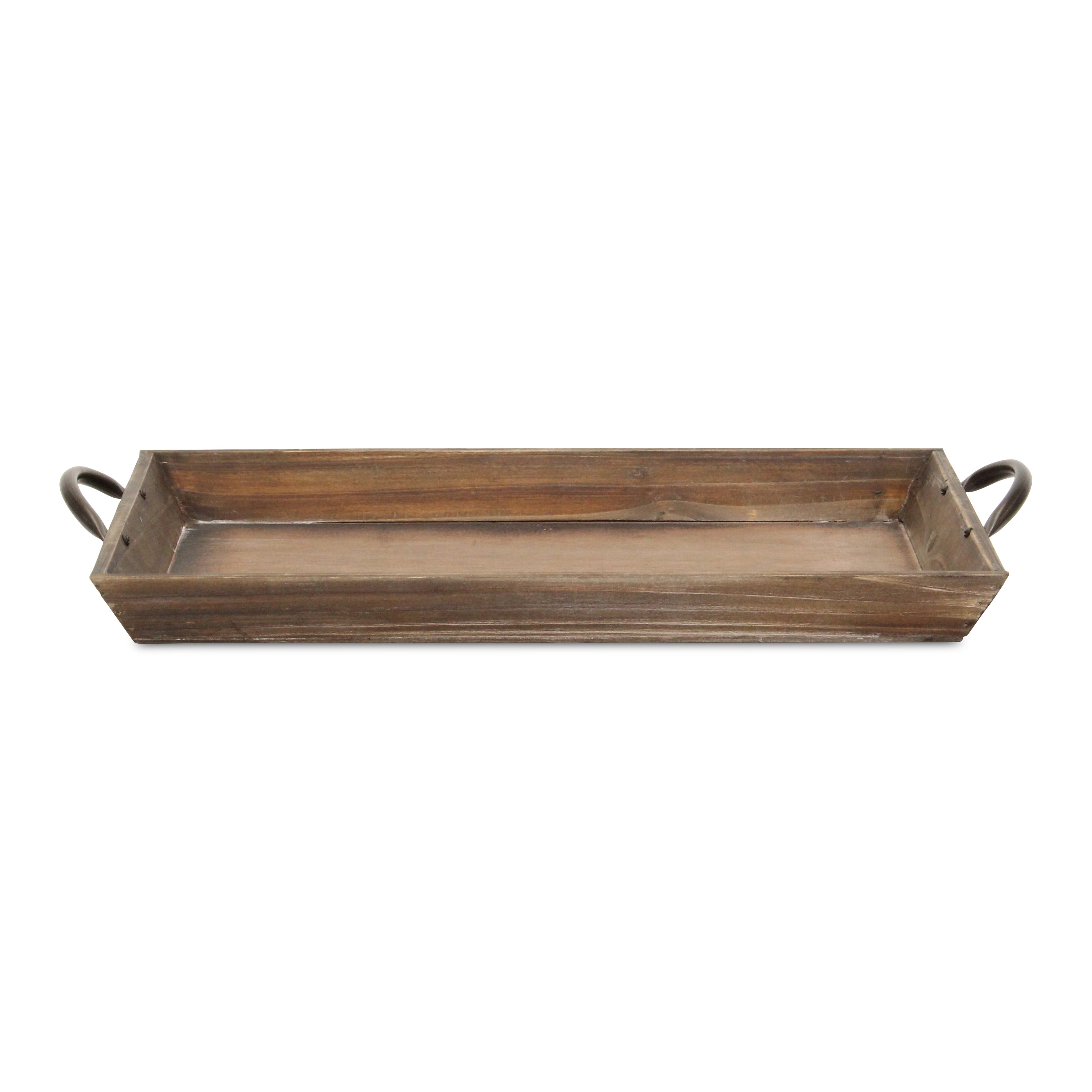 Magnolia Tapered Wood Tray & Metal Handles