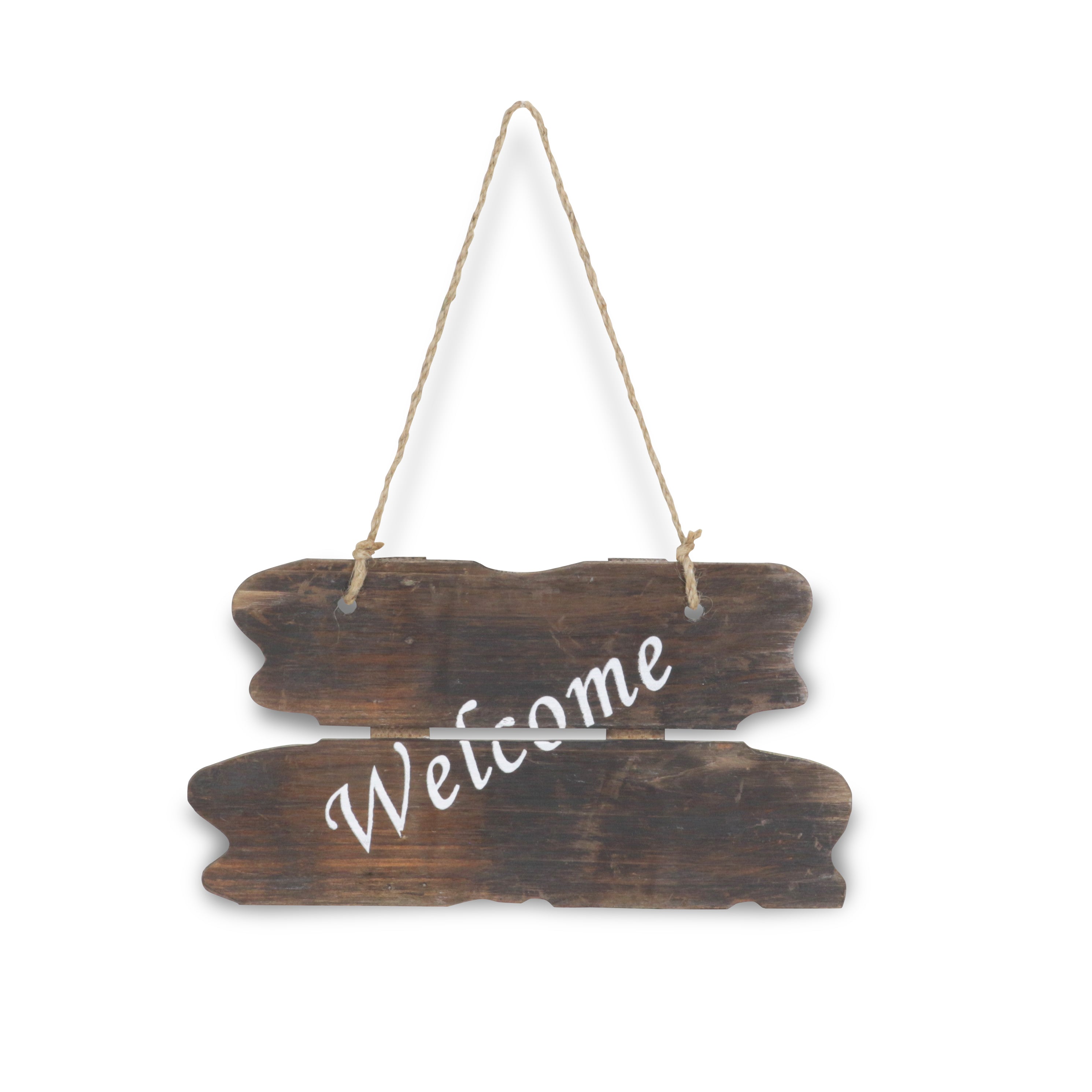 Veronica Wooden Welcome Plaque With Hanging Rope