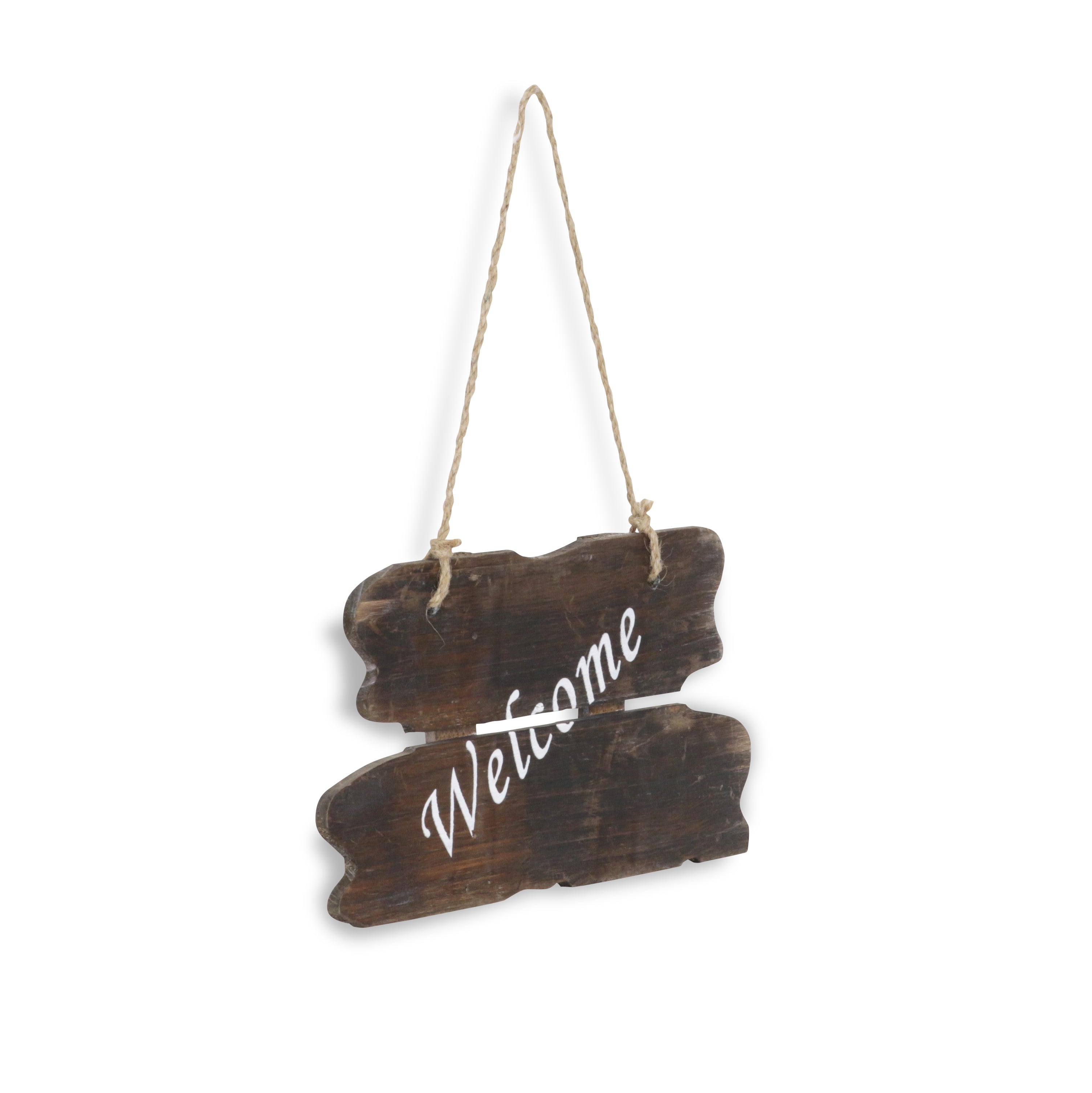 Veronica Wooden Welcome Plaque With Hanging Rope