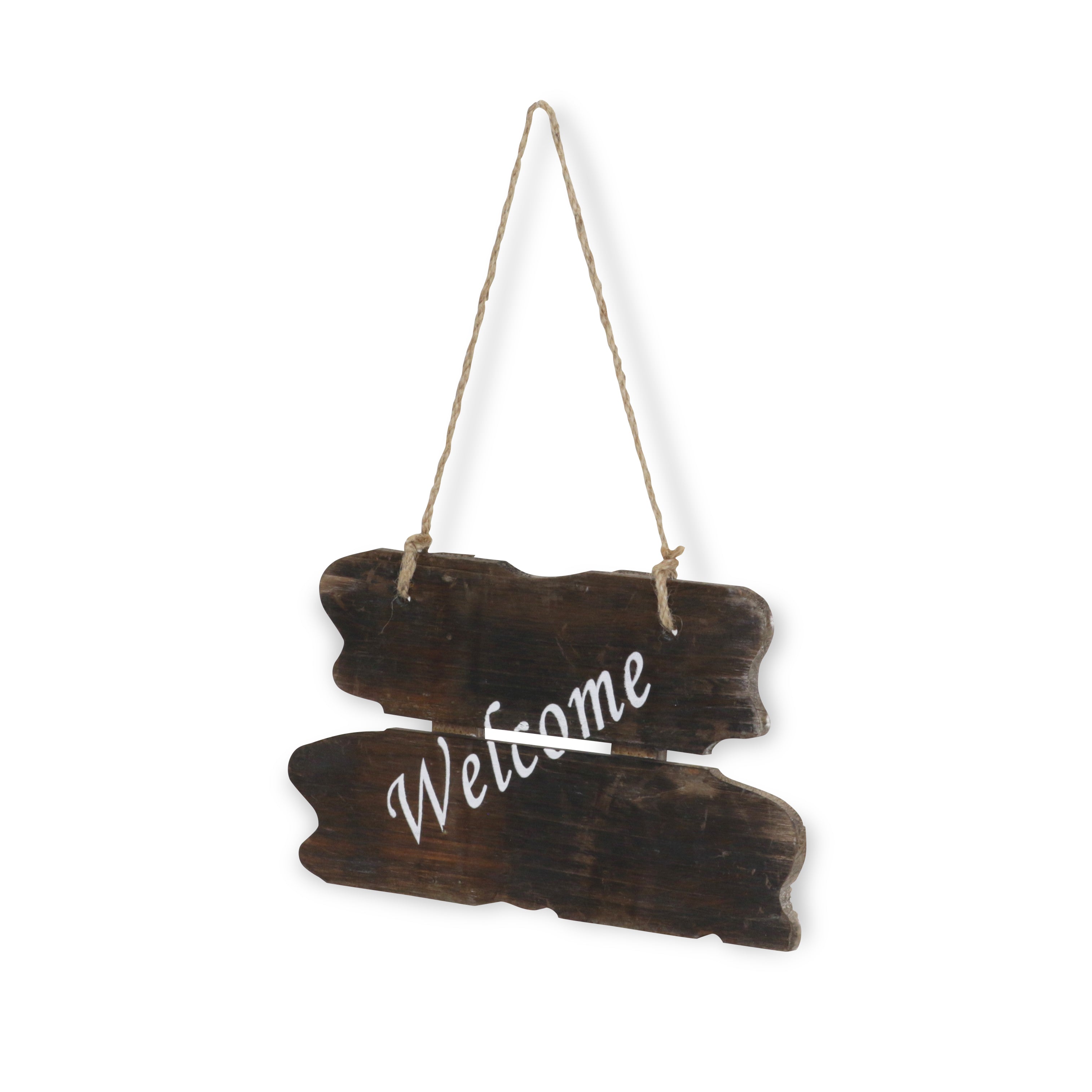 Veronica Wooden Welcome Plaque With Hanging Rope