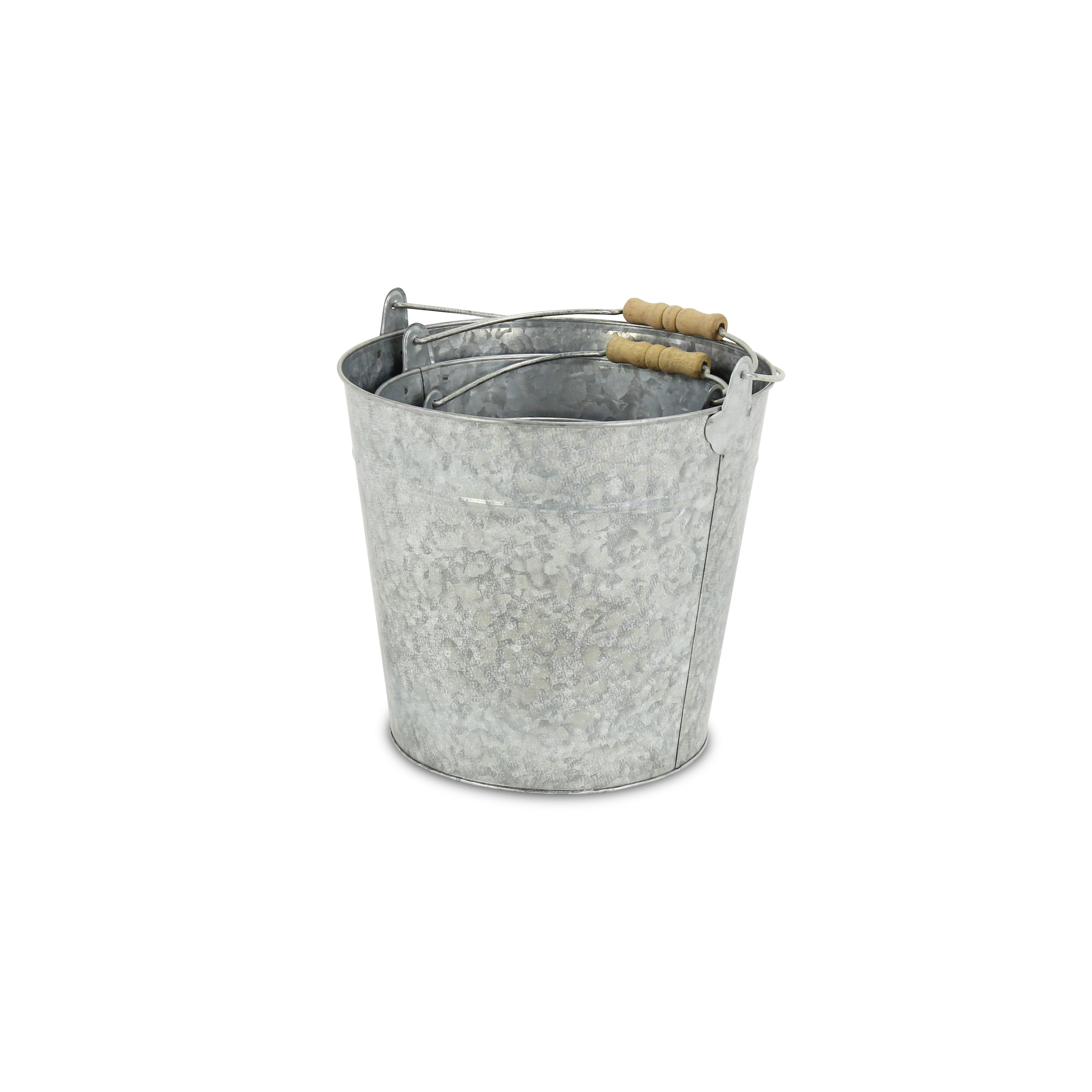 Pina Set Of 3 Galvanized Metal Buckets